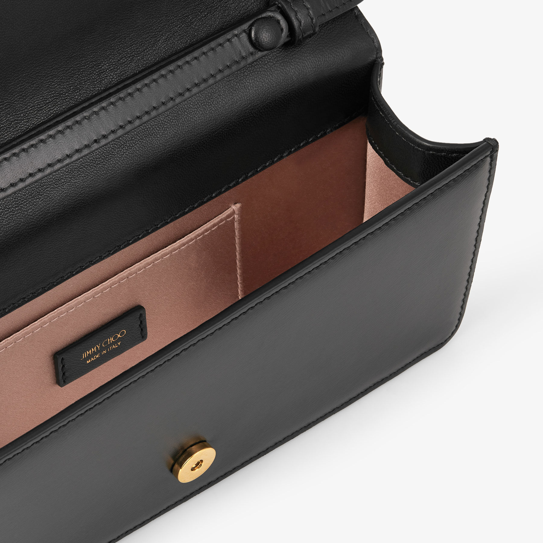 Diamond Chain Top Handle Black Calf Leather Top Handle Bag