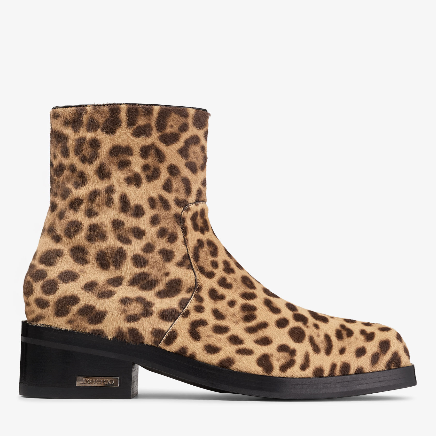 Elias Zip Boot Natural Leopard Print Pony Zip Boots
