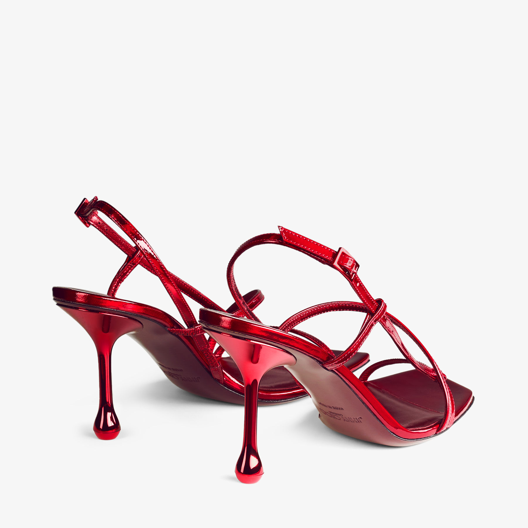 Etana 80 Ruby Red Leather Sandals