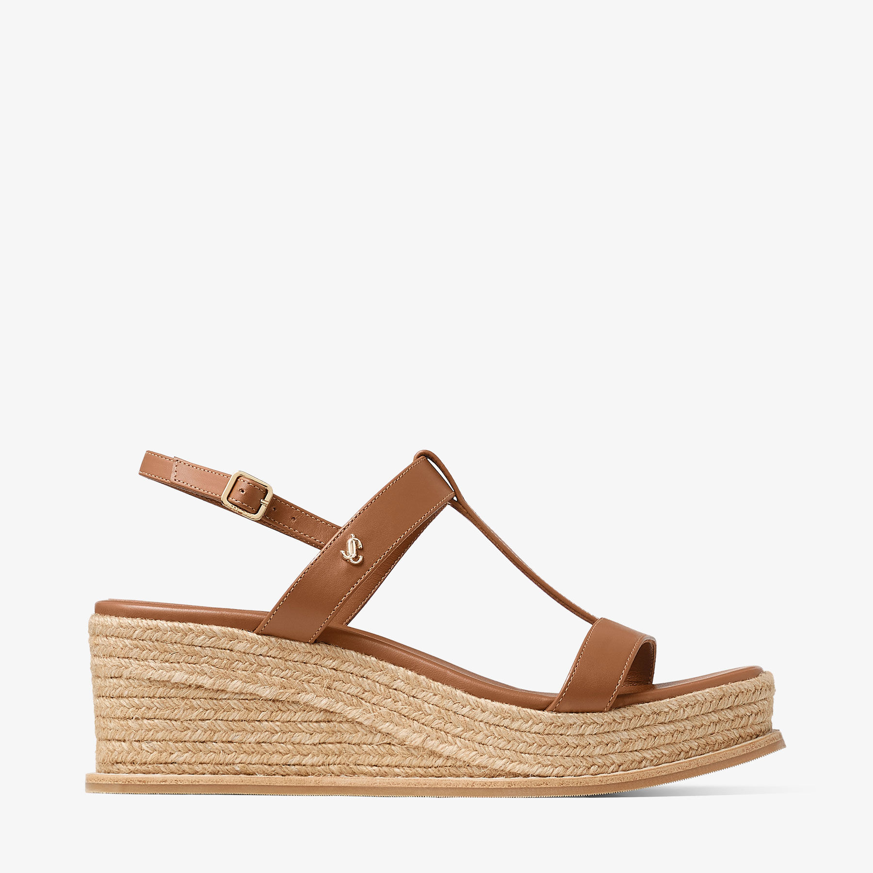 Theia Wedge 60 Tan Leather Wedge Sandals