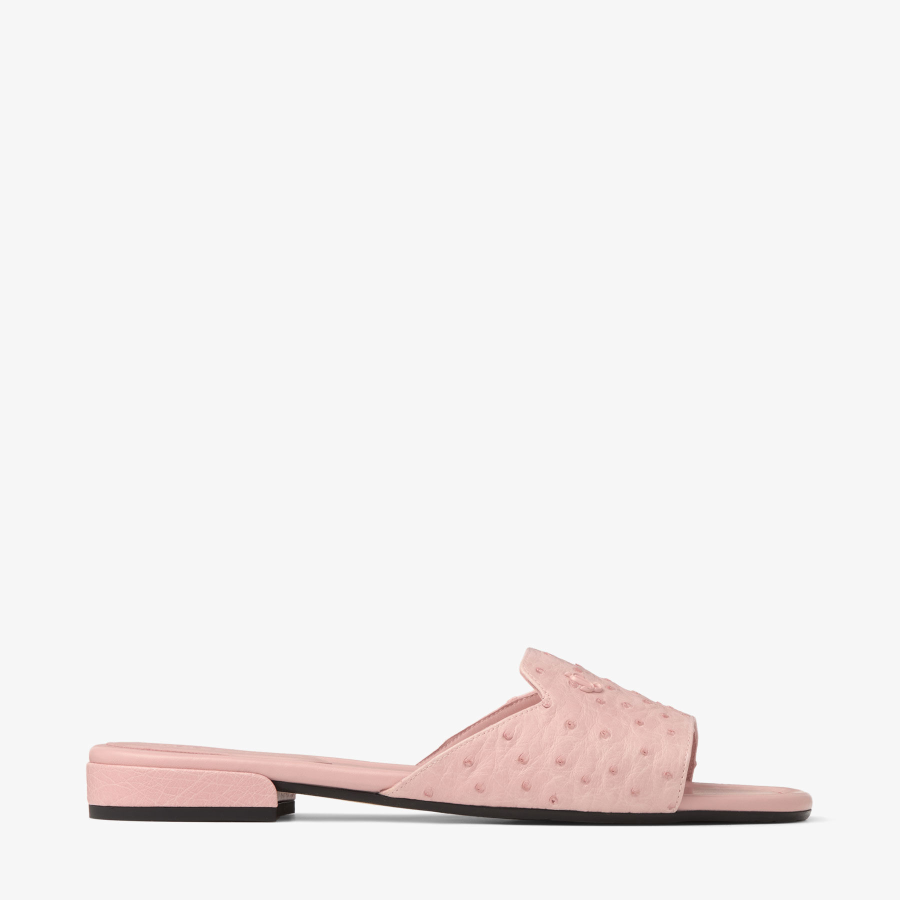 Dina Flat Rose Ostrich Leather Flats