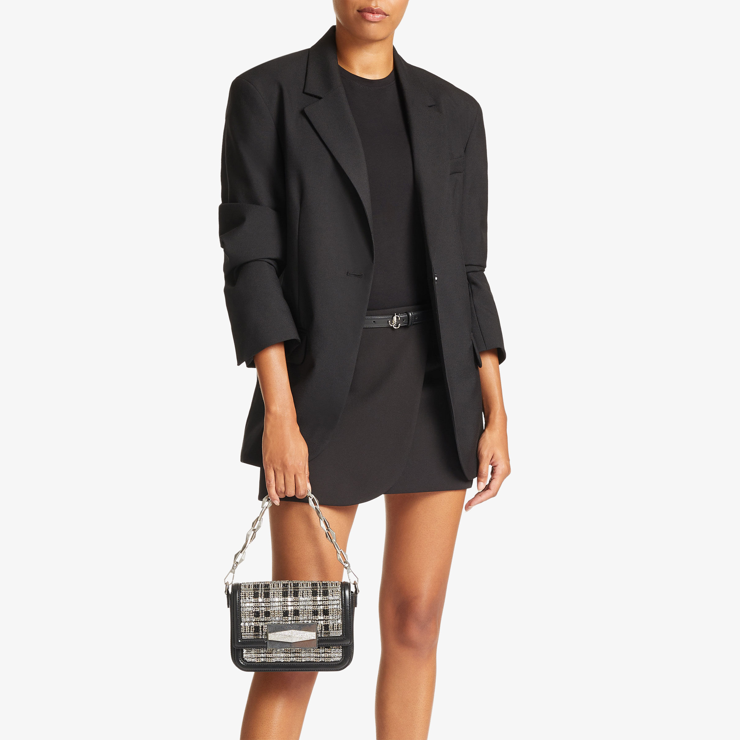 Mini Helina Black Smooth Leather Mini Belt