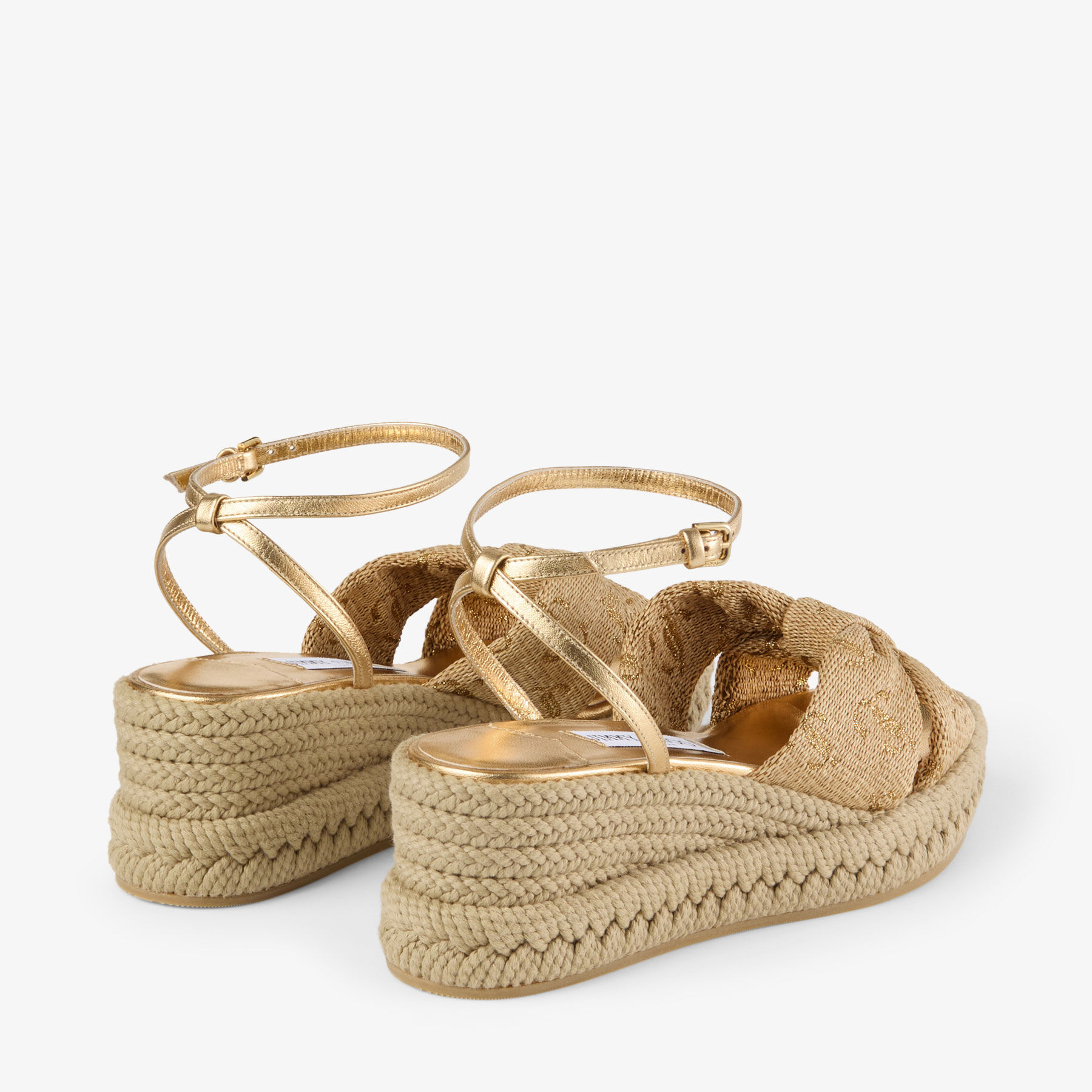Aella Wedge 60 Gold Raffia Wedge Sandals