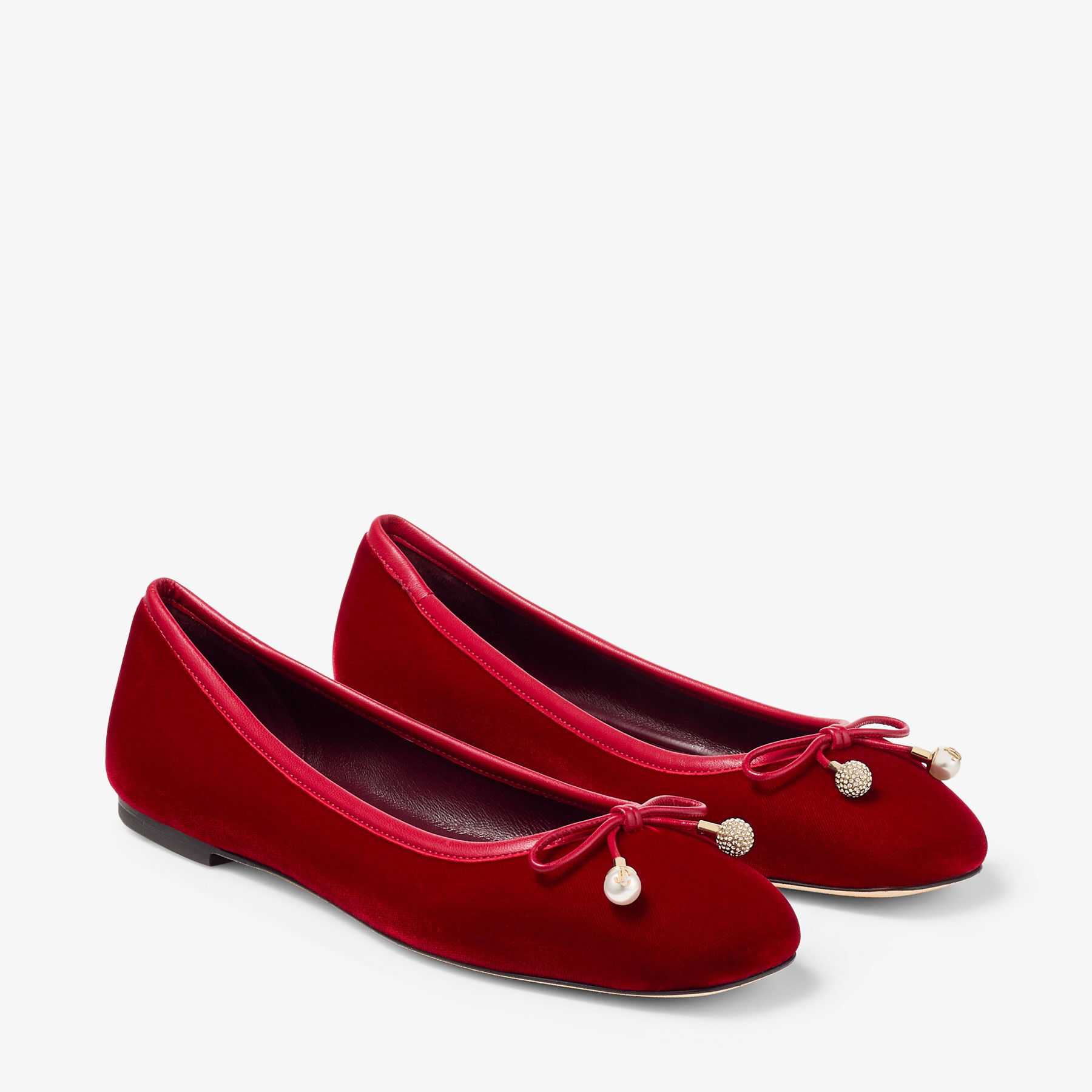 Elme Flat Ruby Red Velvet Flats