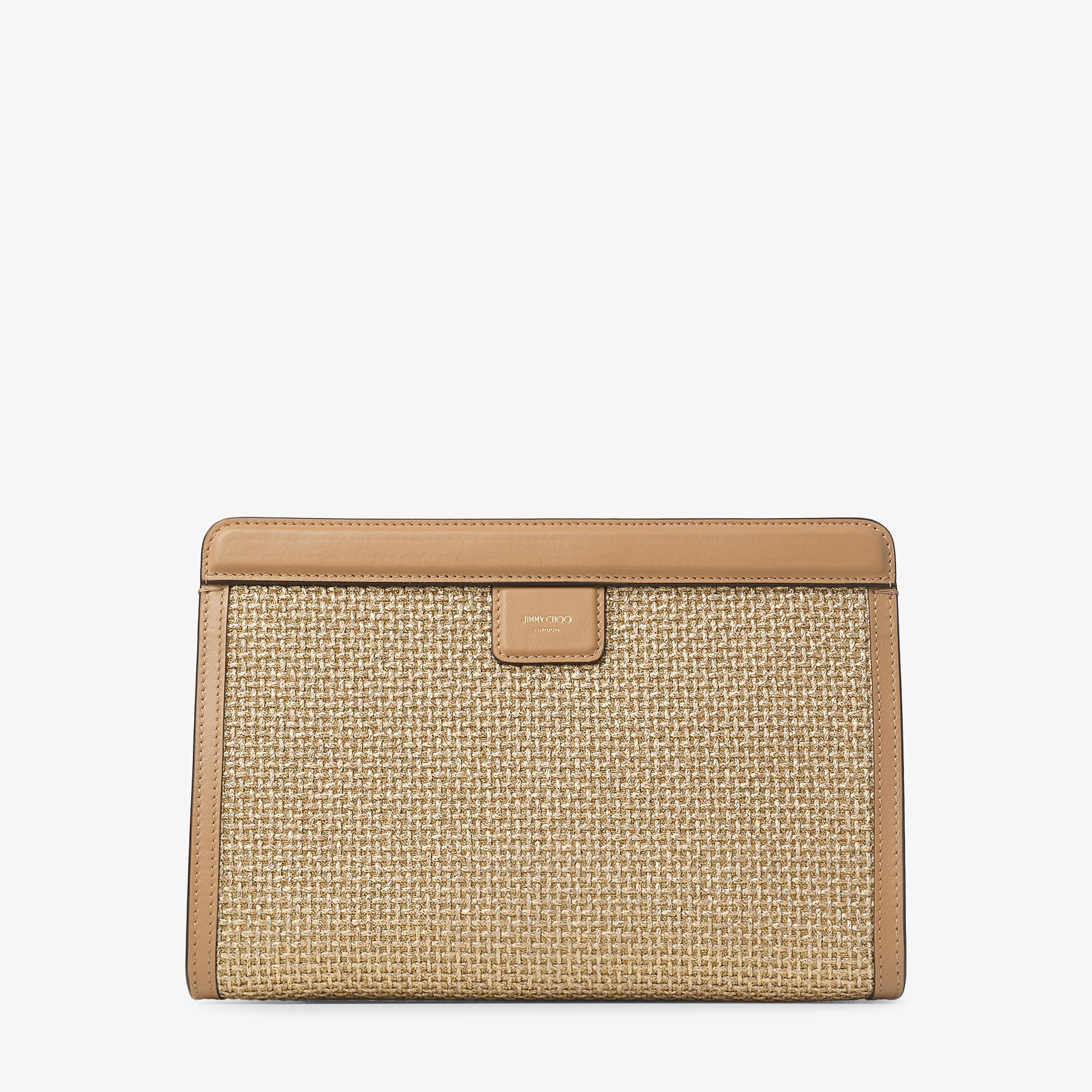 Avenue Pouch Gold Metallic Raffia Pouch