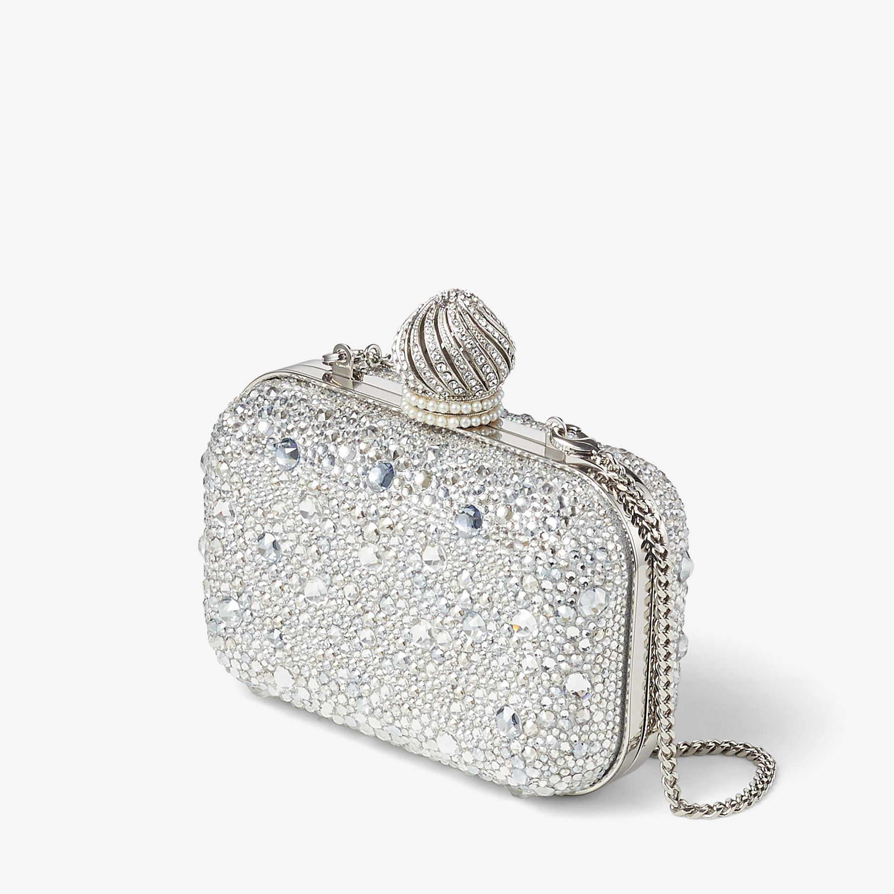 Micro Cloud Crystal Suede Mini Bag with Crystal Dome Clasp