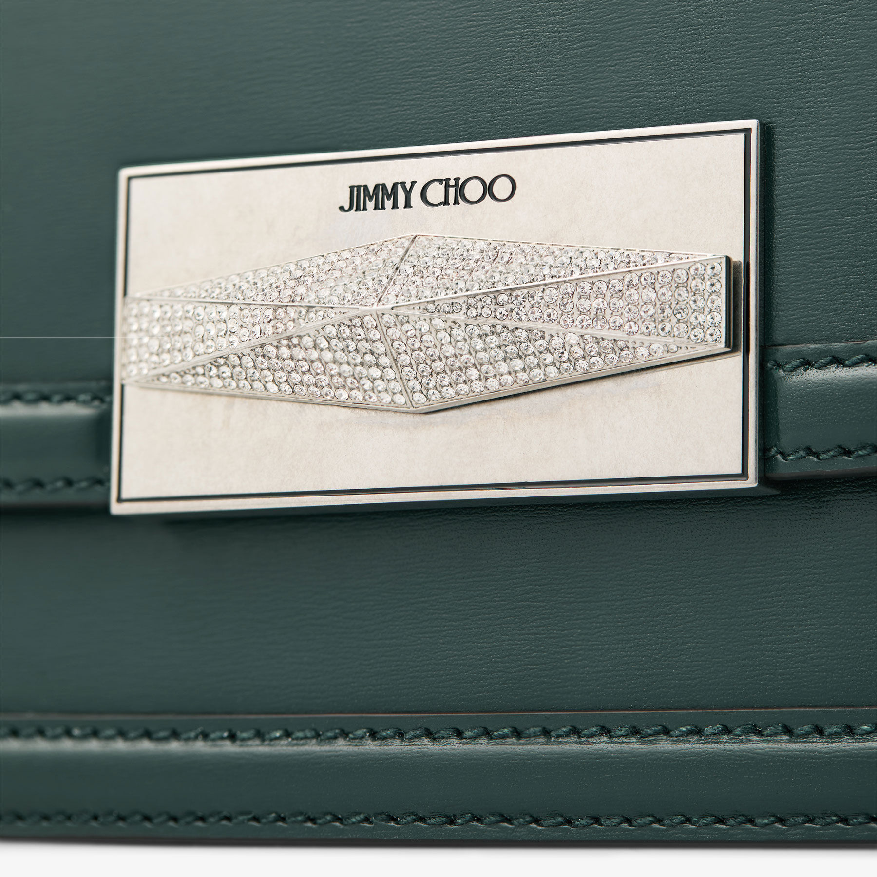 Diamond Crossbody Dark Green Leather Crossbody Bag