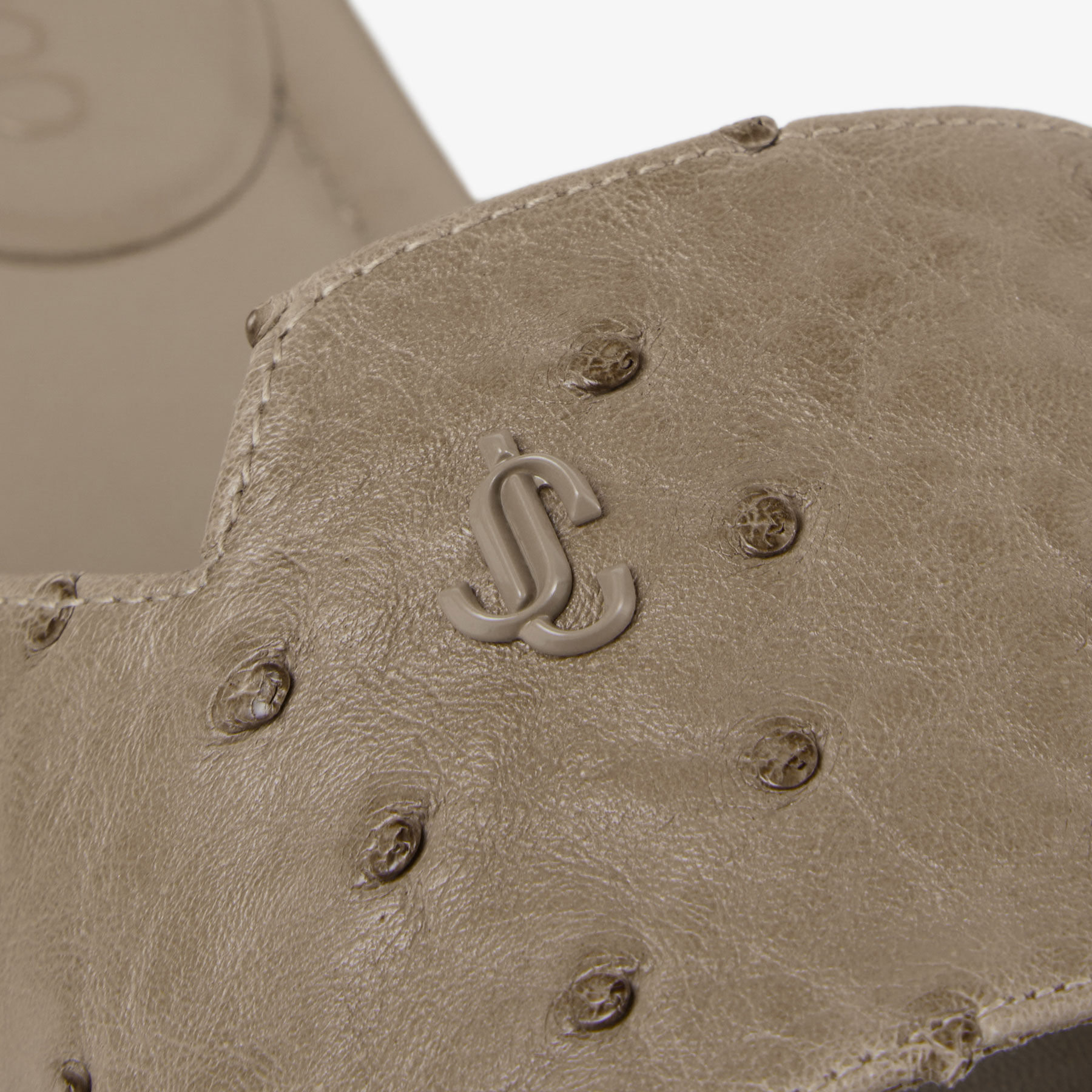 Dina Flat Taupe Ostrich Leather Flats