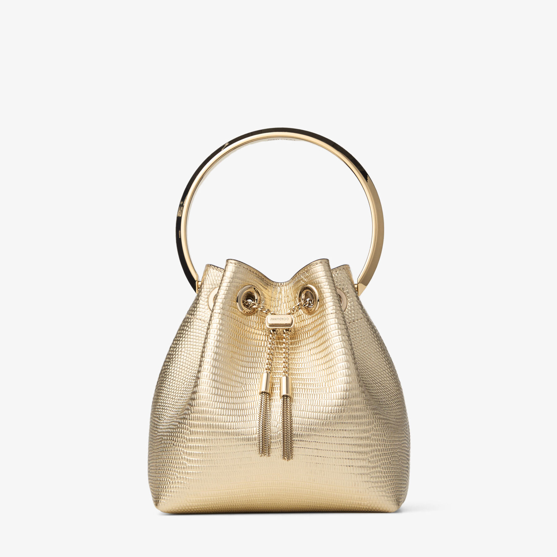 Bon Bon Gold Lizard Printed Leather Bag