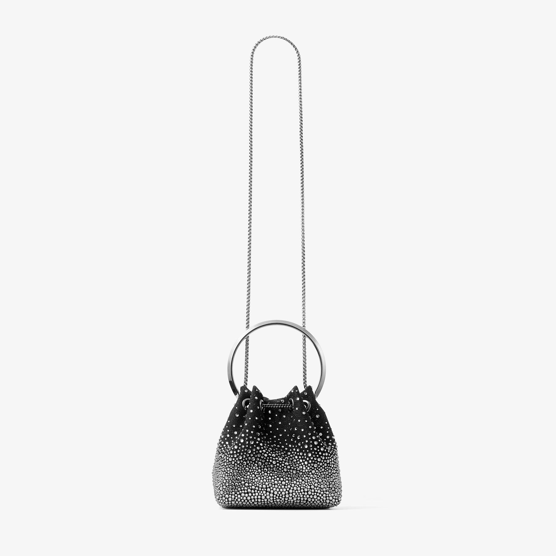 Bon Bon Black Crystal Mesh Bag