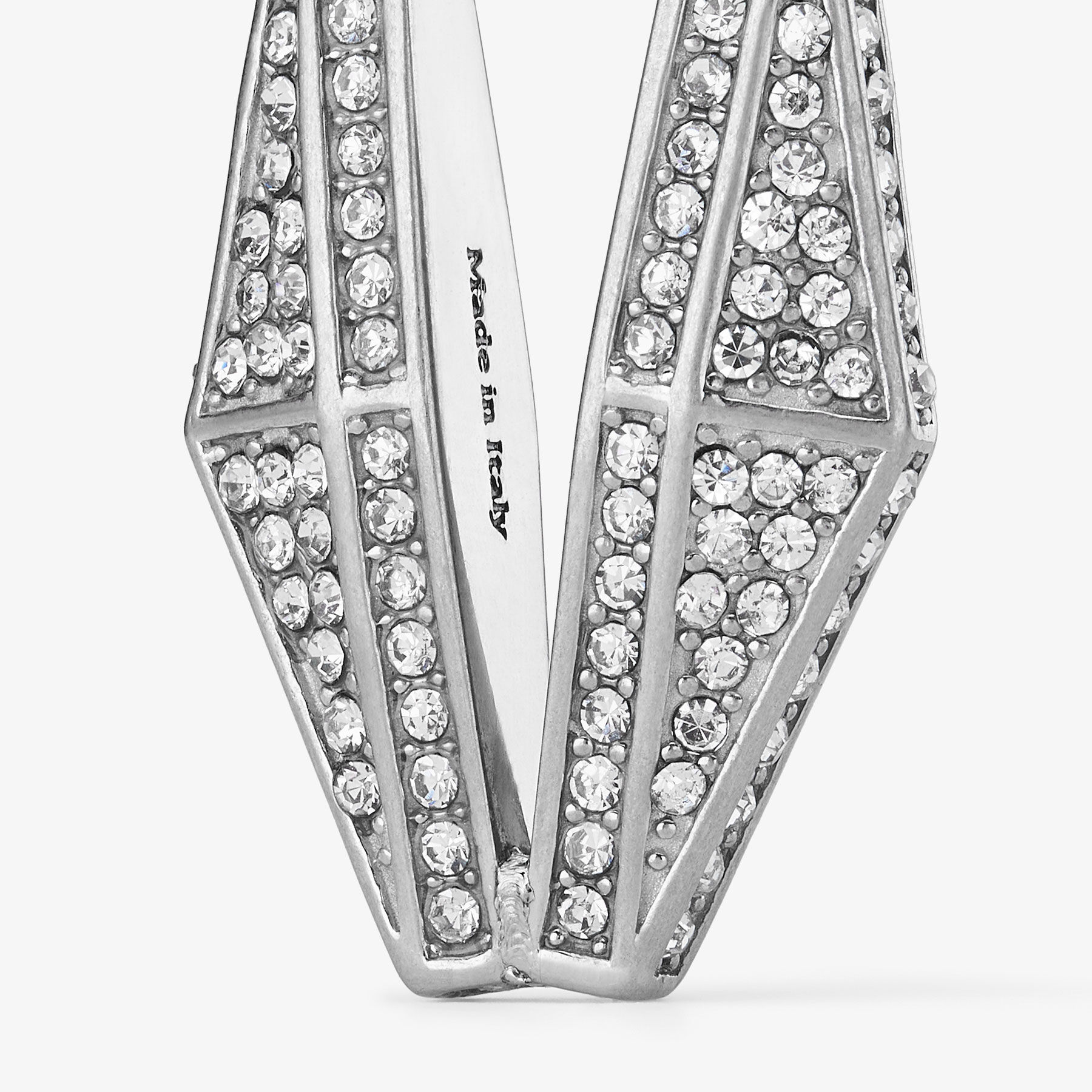 Diamond Chain Earring Silver-Finish Chain Earrings with Pave Crystals