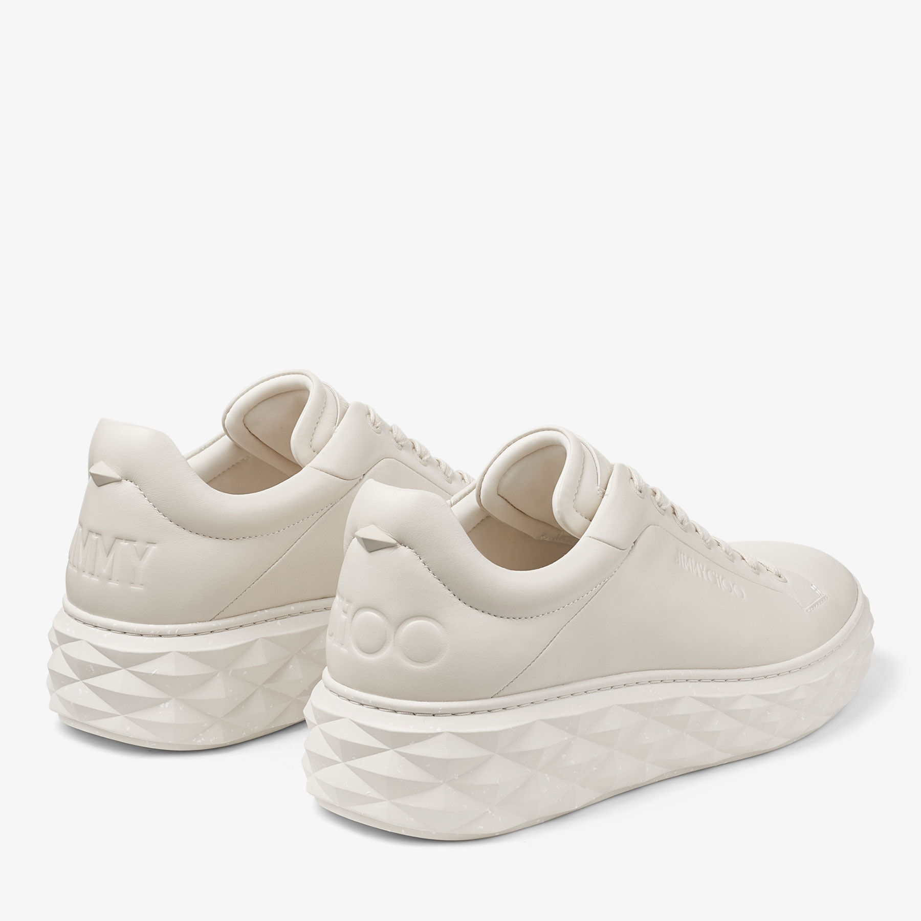 Diamond Maxi M II Chalk Nappa Leather Platform Trainers