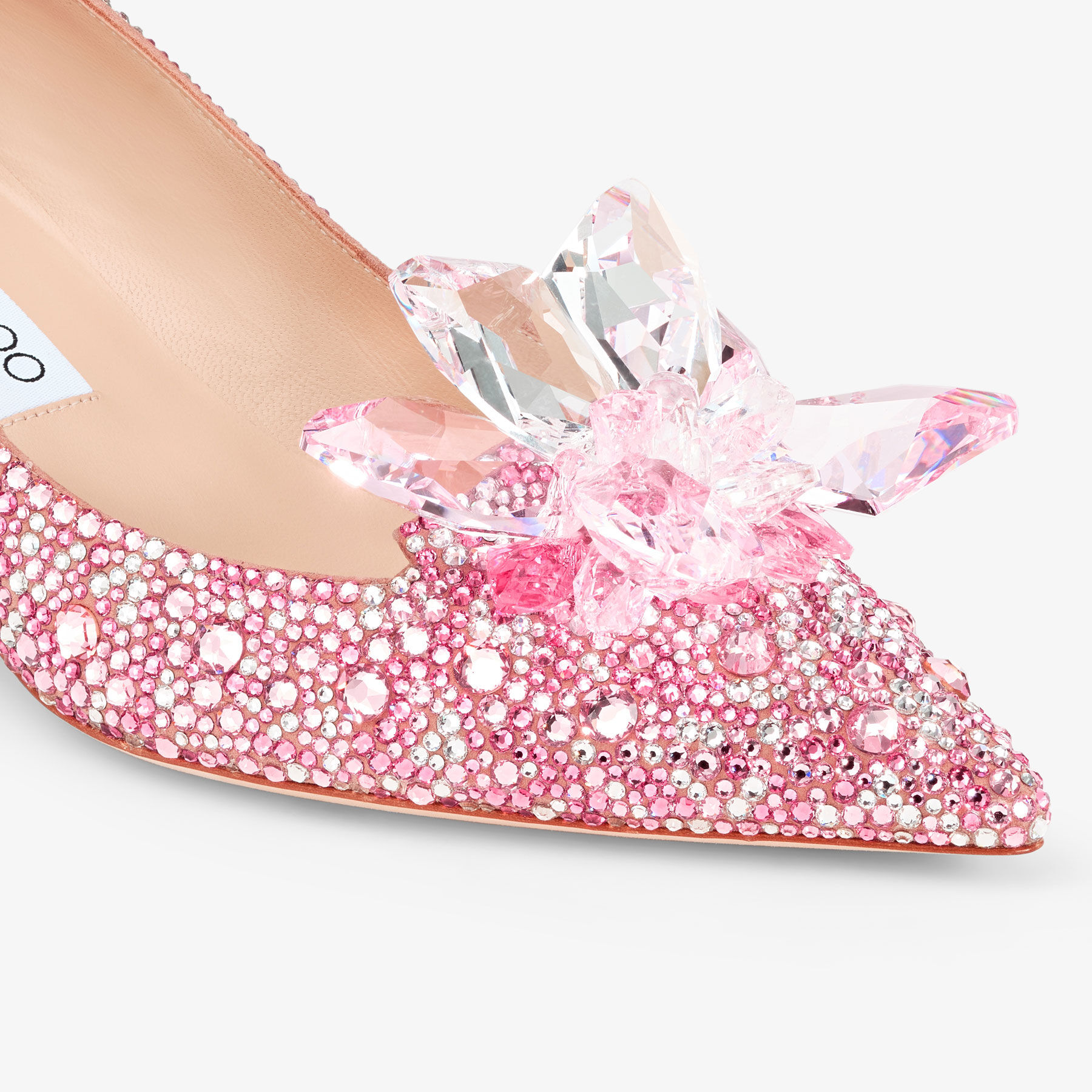 Allure Rose Mix Suede and Crystal Covered Pointy Toe Pumps