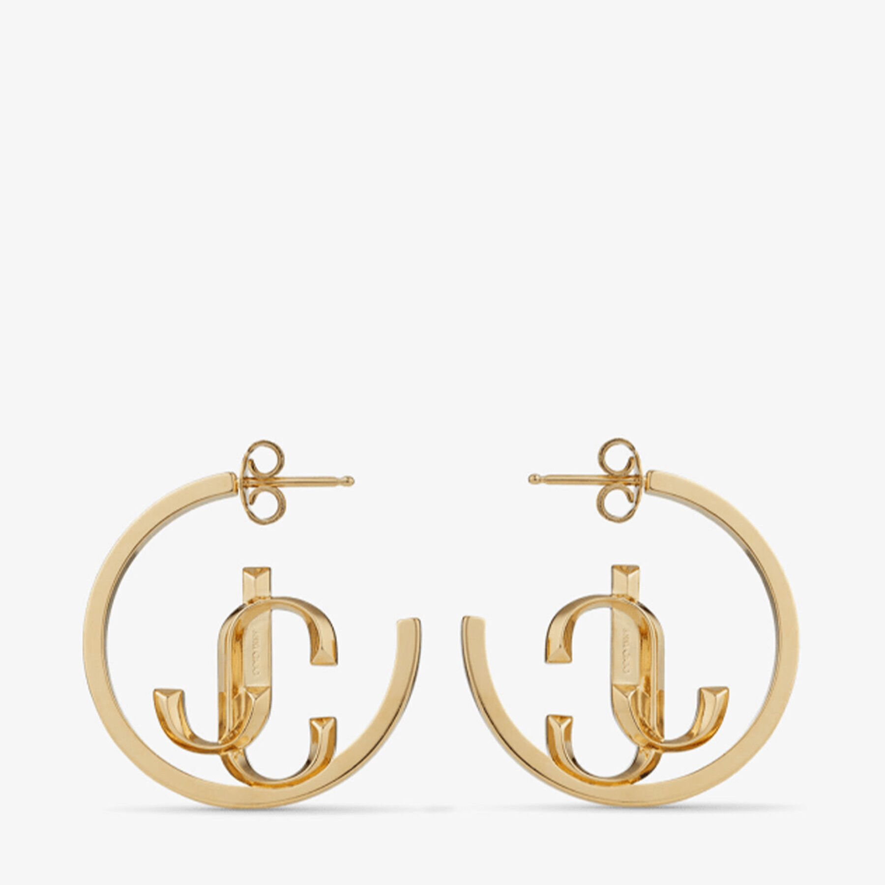 JC Monogram Hoops Gold-Finish Metal JC Monogram Hoops