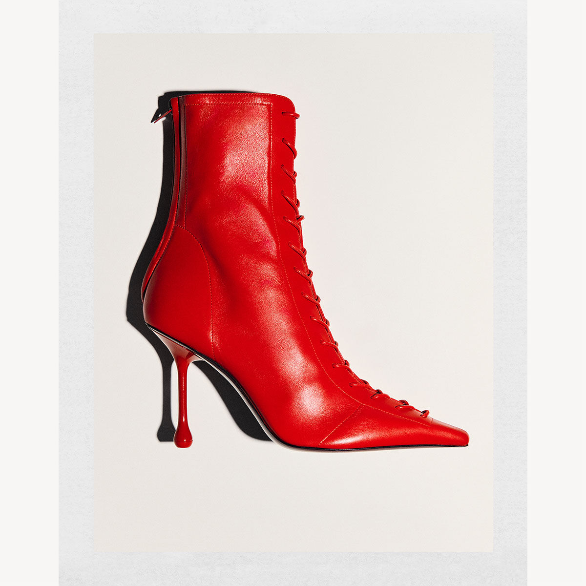 Scarlett Ankle Boot 95 Postbox Red Nappa Leather Boots