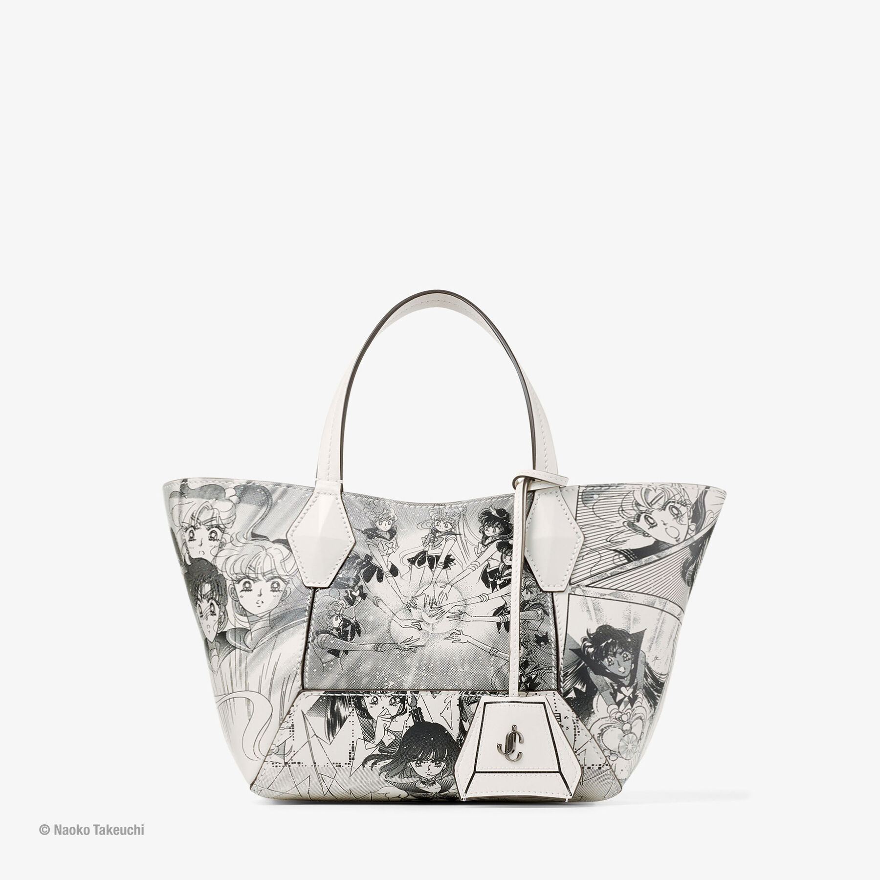 Sailor Guardians  Diamond Tote/S White Manga Print Leather Tote Bag