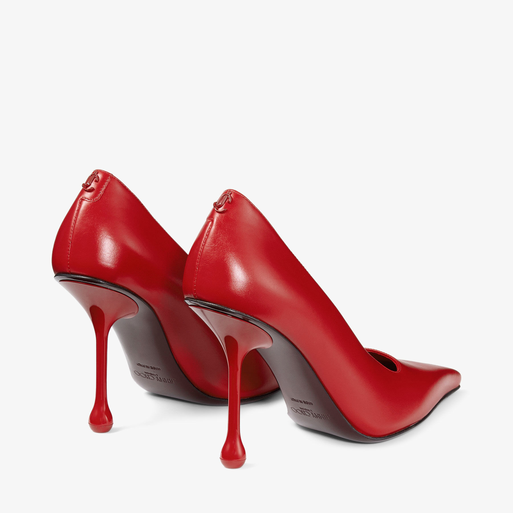 Ixia 95 Ruby Red Leather Pumps