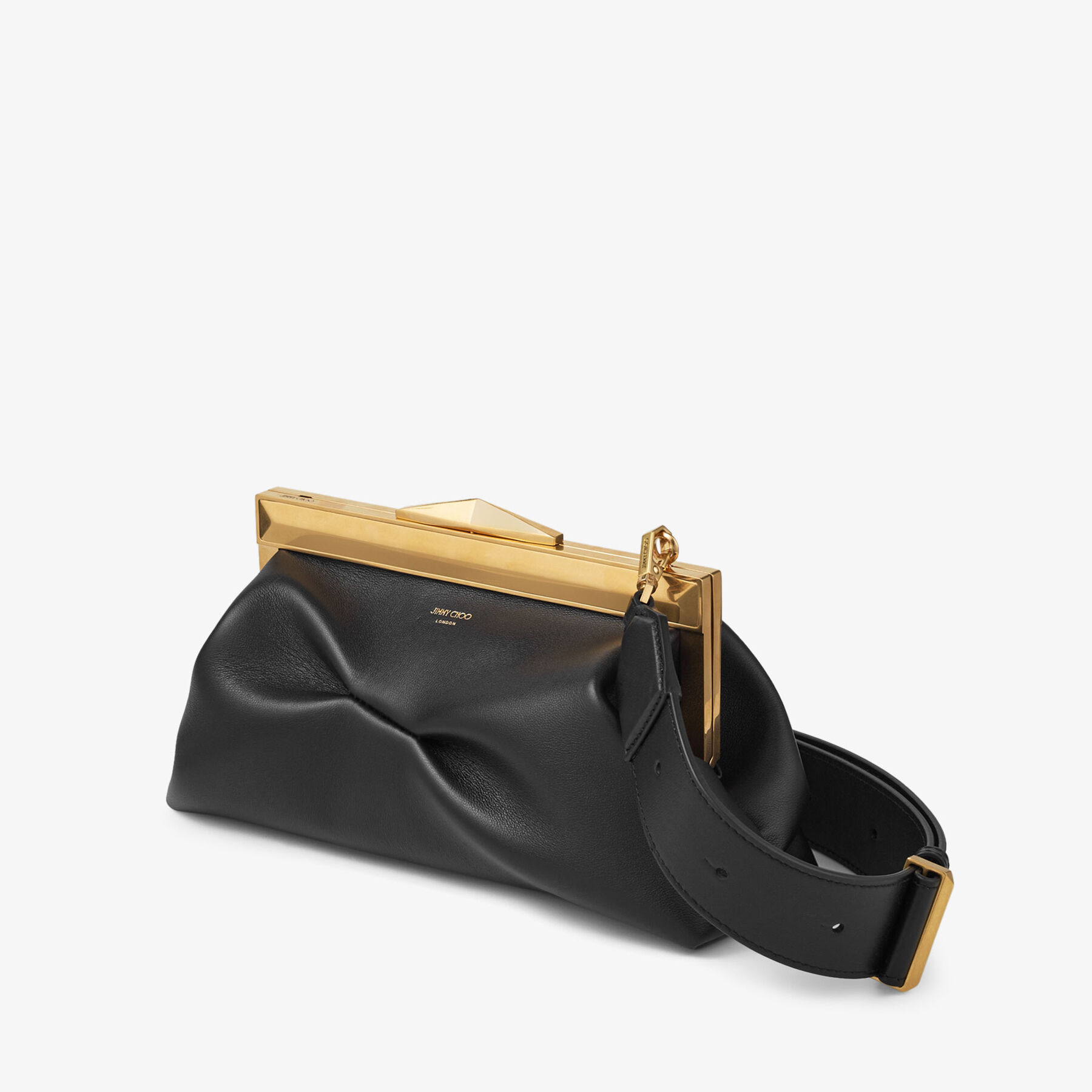 Diamond Frame Clutch S Black Leather Clutch Bag