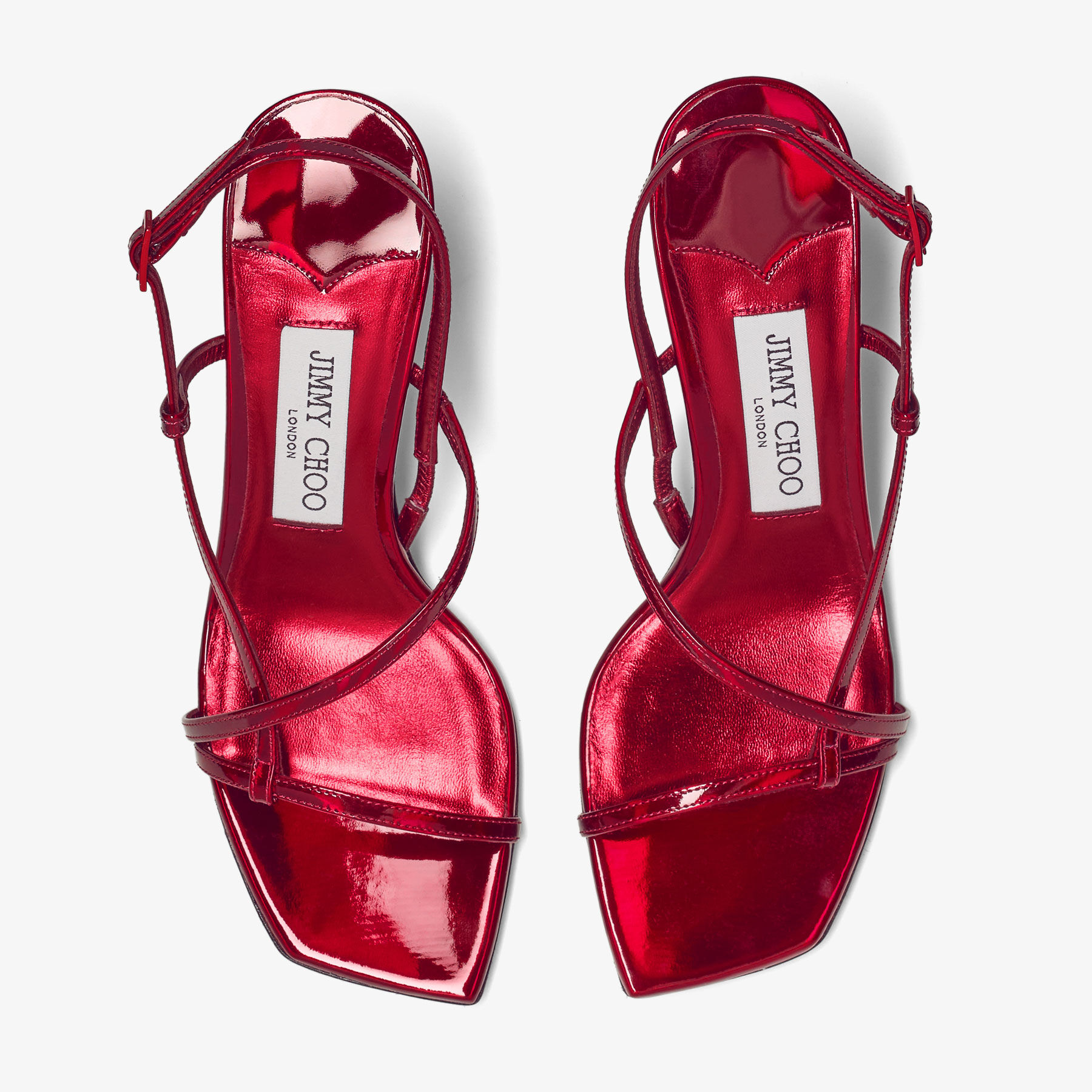 Etana 80 Ruby Red Leather Sandals