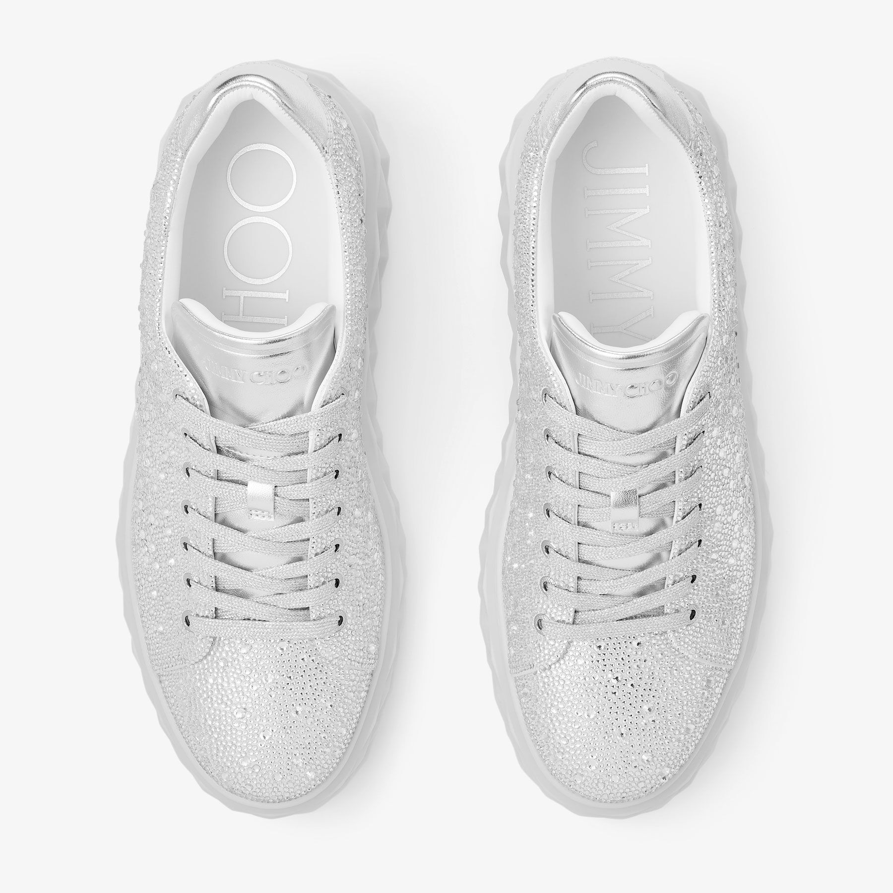 Diamond Light Maxi M Crystal Shimmer Suede Trainers