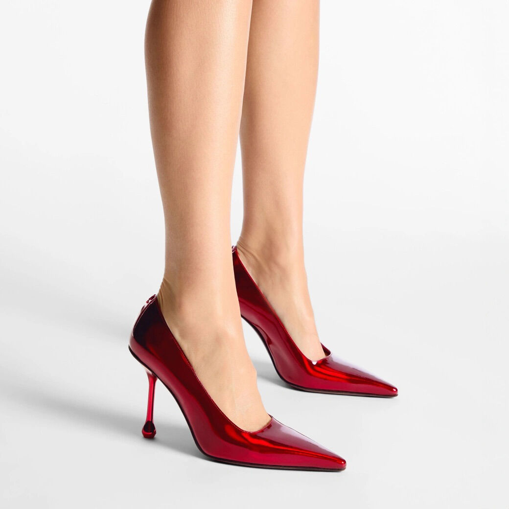 Ixia 95 Ruby Red Leather Pumps