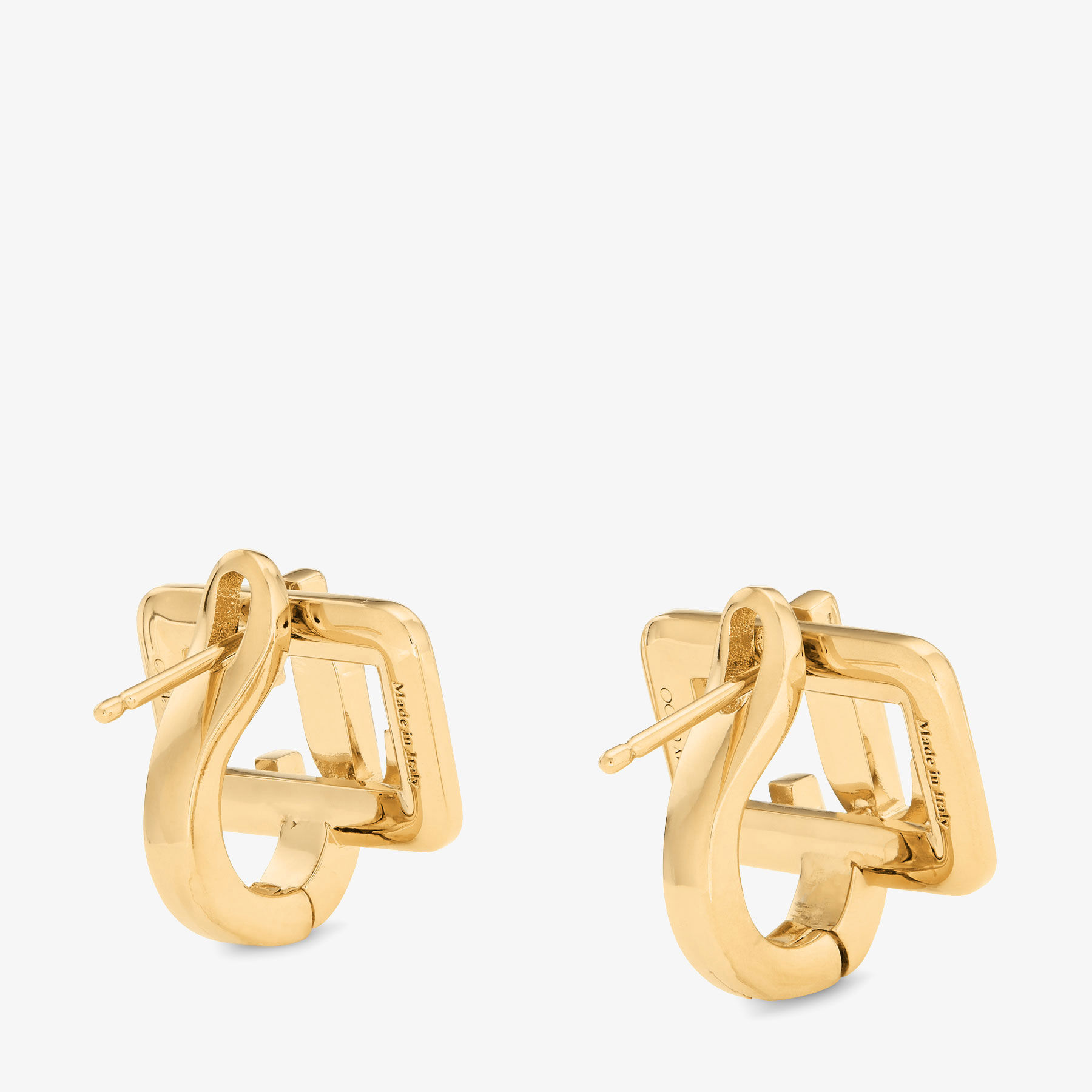 Square JC Earring Gold-Finish Square Earrings