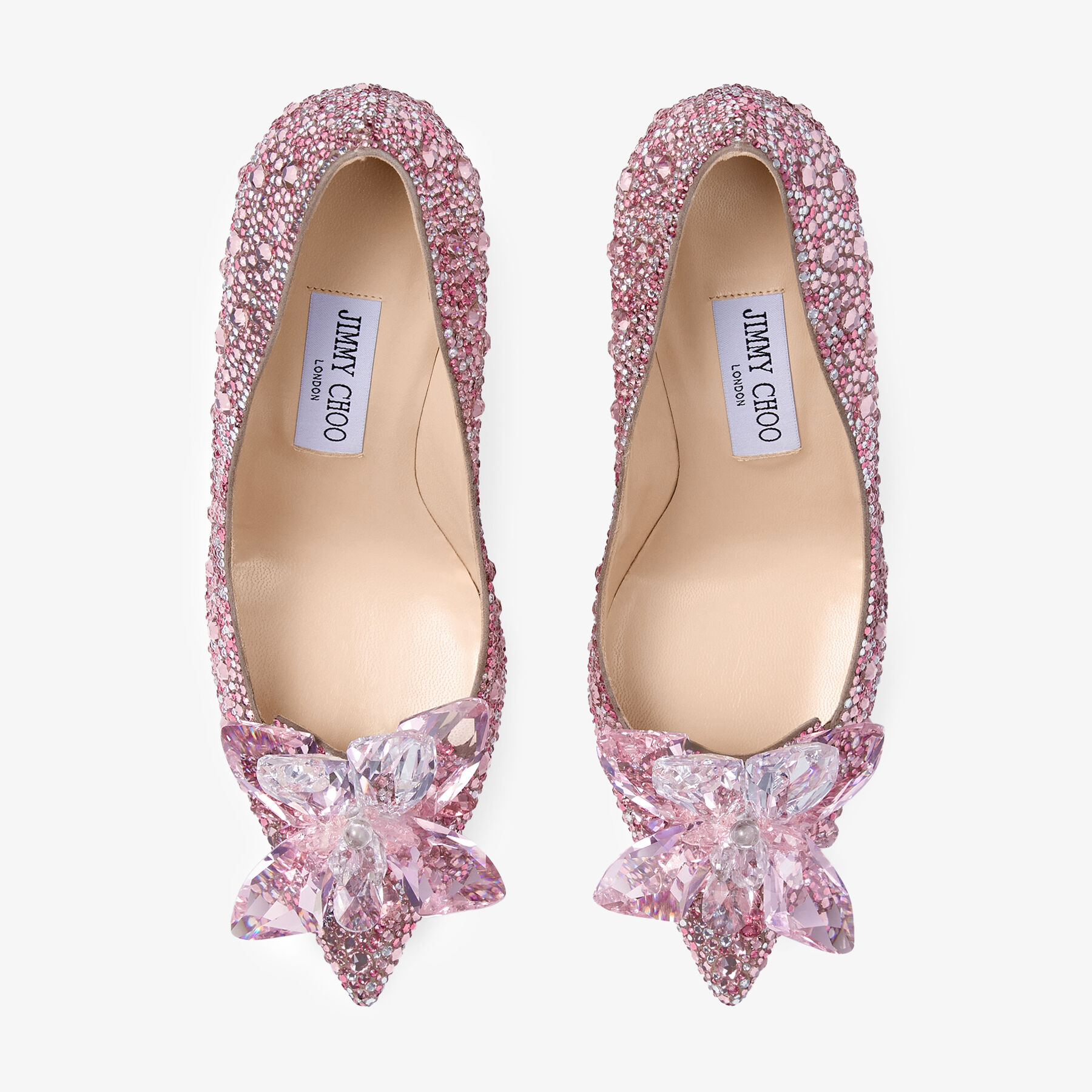 Avril Rose Mix Suede and Crystal Covered Pointy Toe Pumps