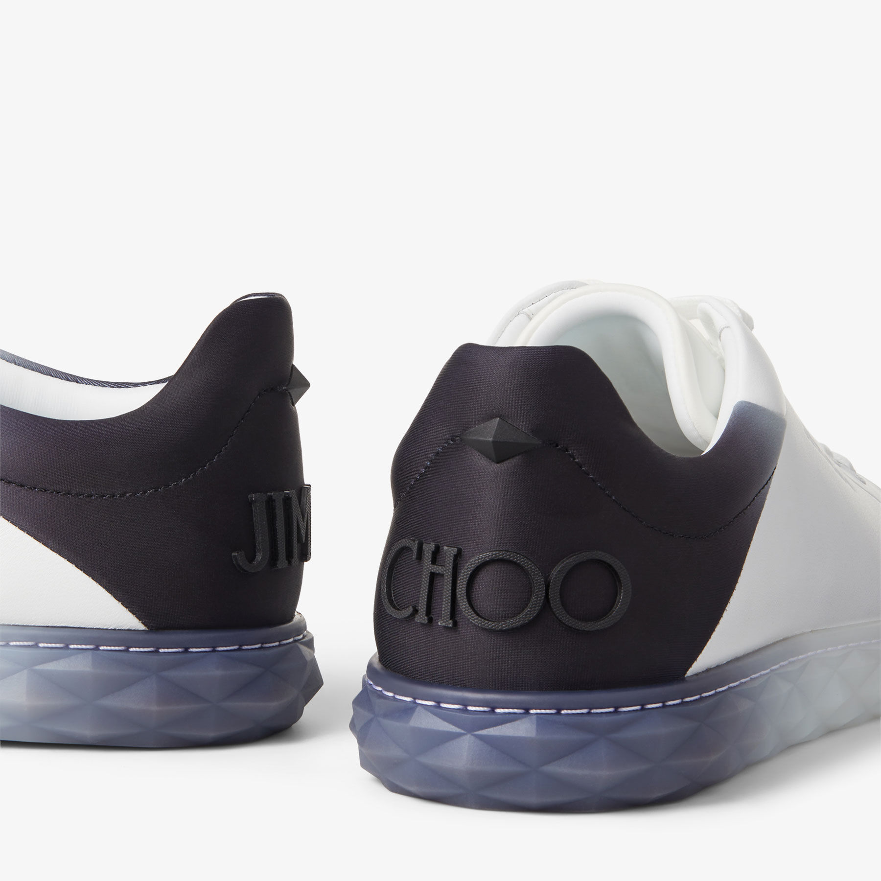 Diamond Light M II  White and Black Leather Mix Low-Top Trainers