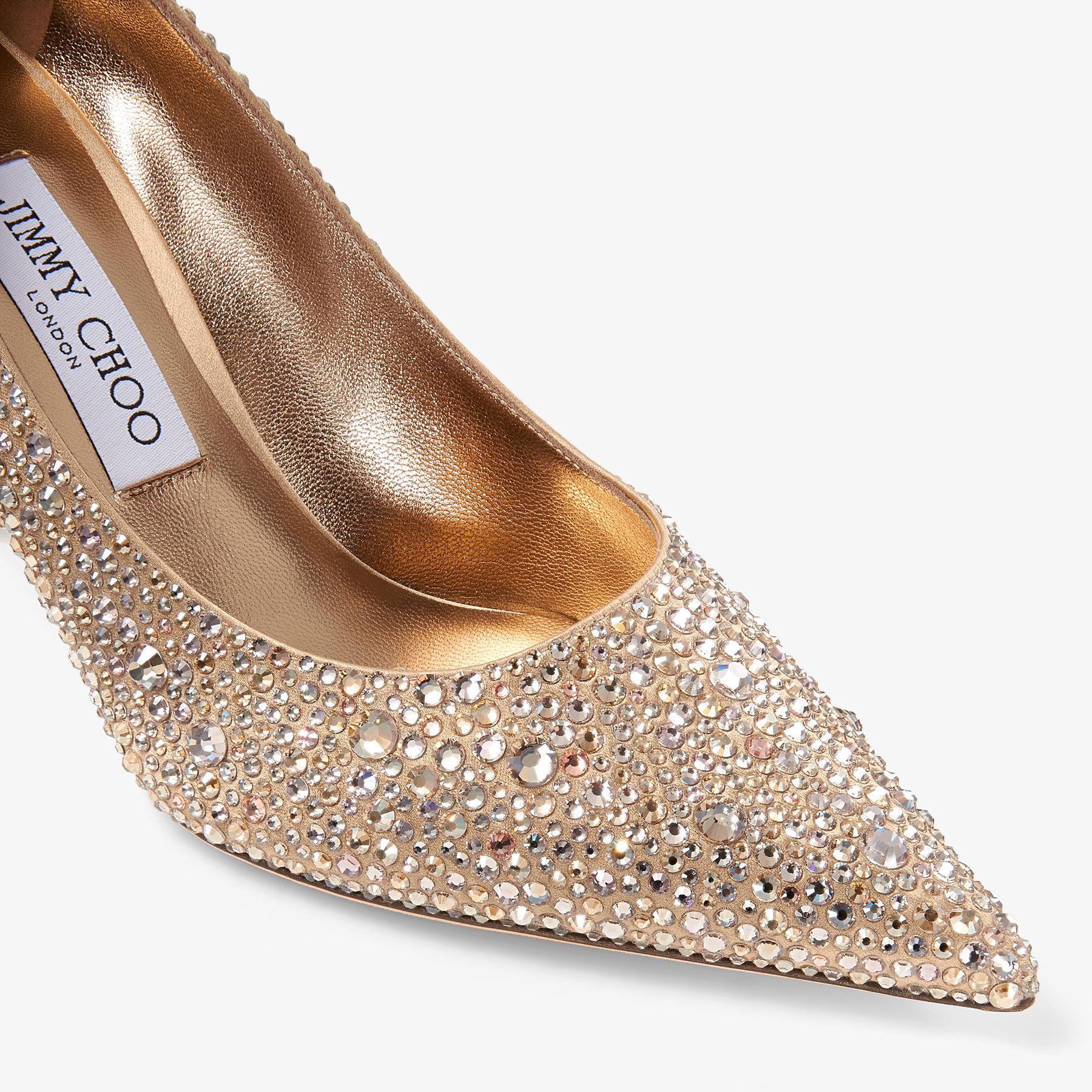 Love 85 Bronze Satin Crystal Pumps