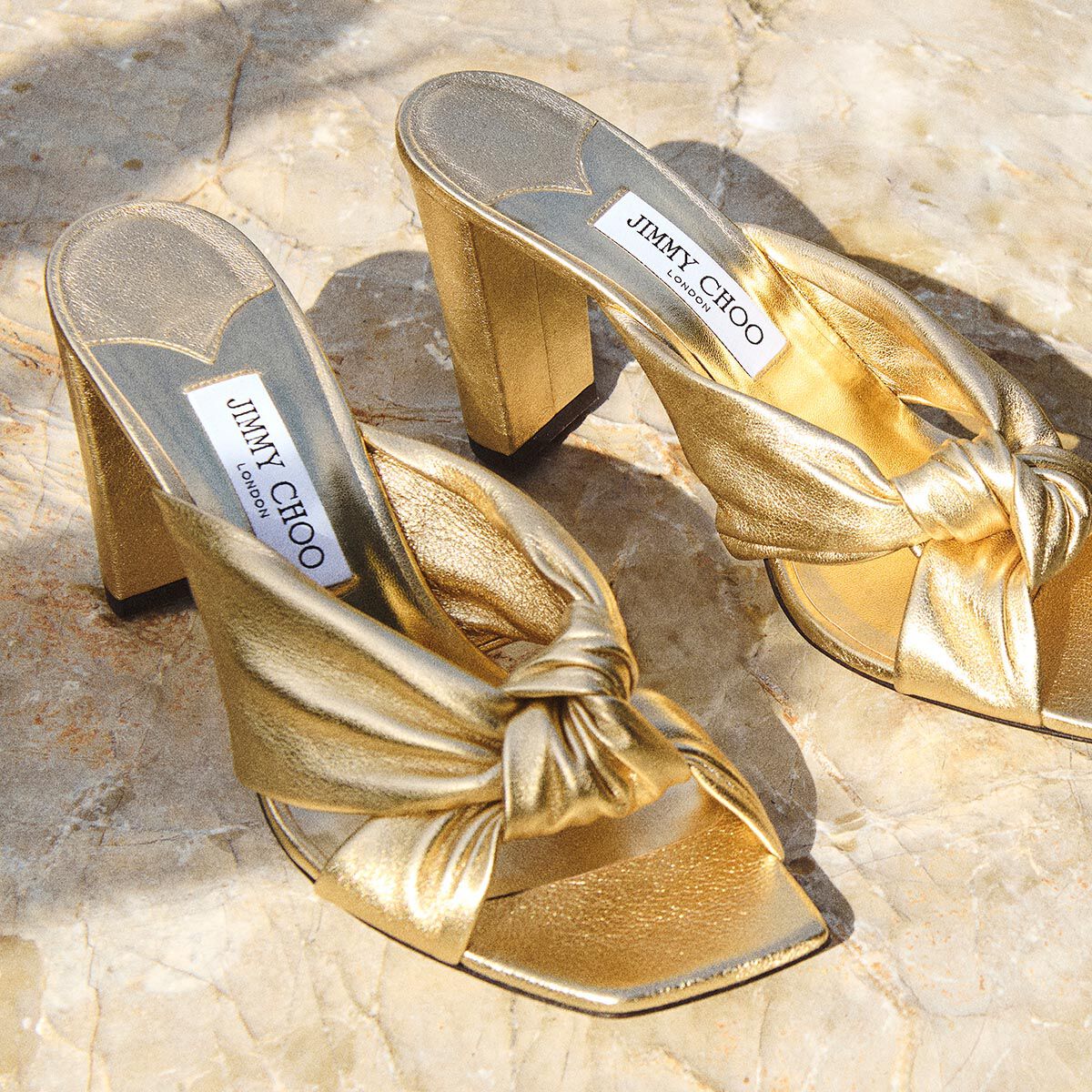 Avenue 85 Gold Metallic Nappa Leather Mules