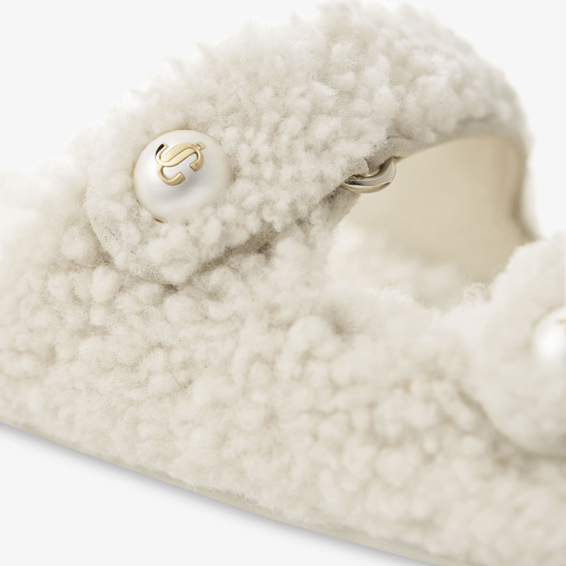 Fayence Sandal Natural Curly Shearling Sandals