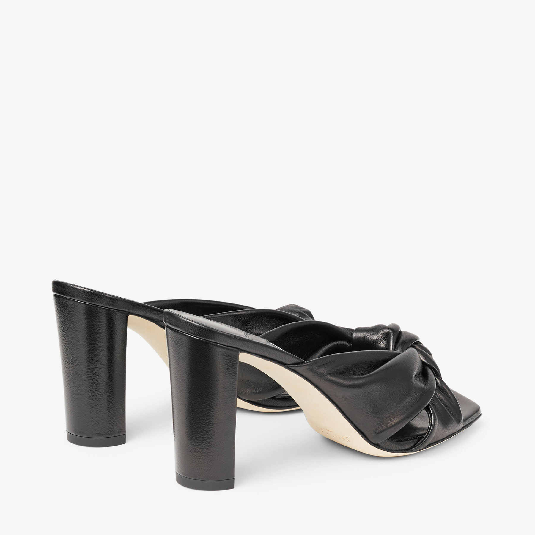 Avenue 85 Black Nappa Leather Mules