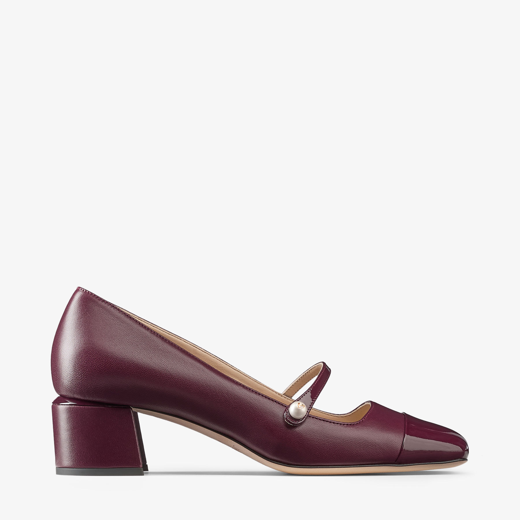 Elisa 45 Garnet Leather Pumps