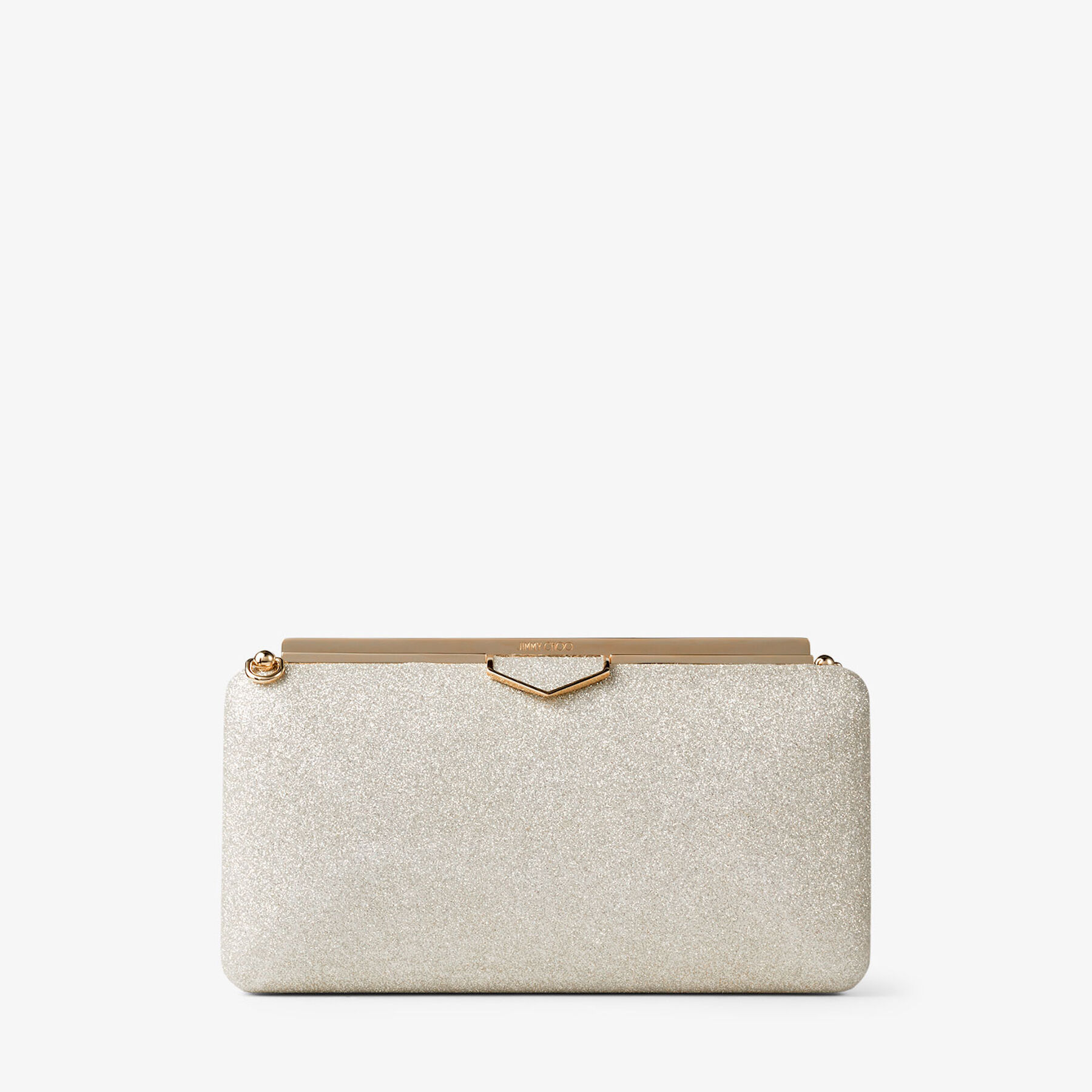 Ellipse Platinum Ice Dusty Glitter Clutch Bag