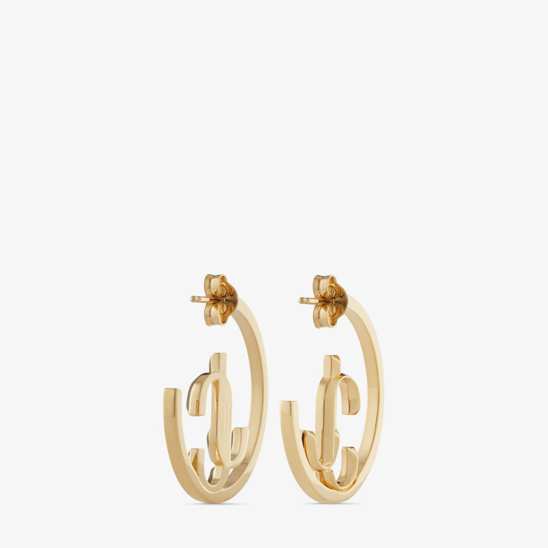 JC Monogram Hoops Gold-Finish Metal JC Monogram Hoops