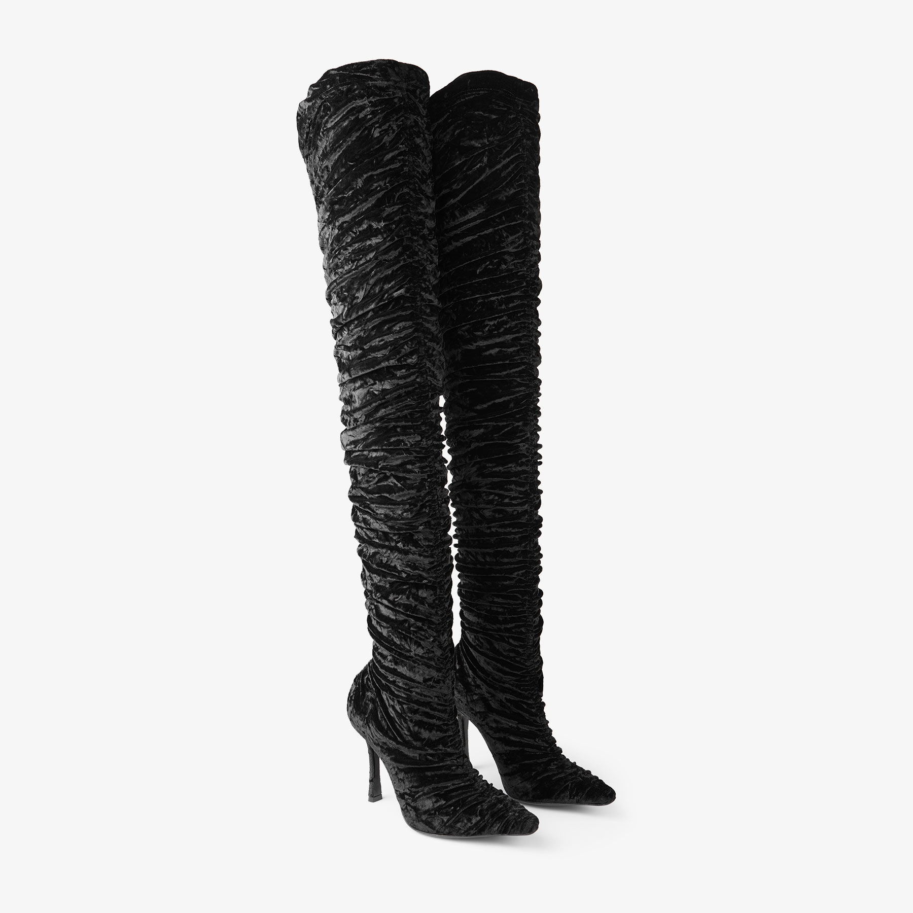 Lotta Over The Knee 100 Black Velvet Over-The-Knee Boots