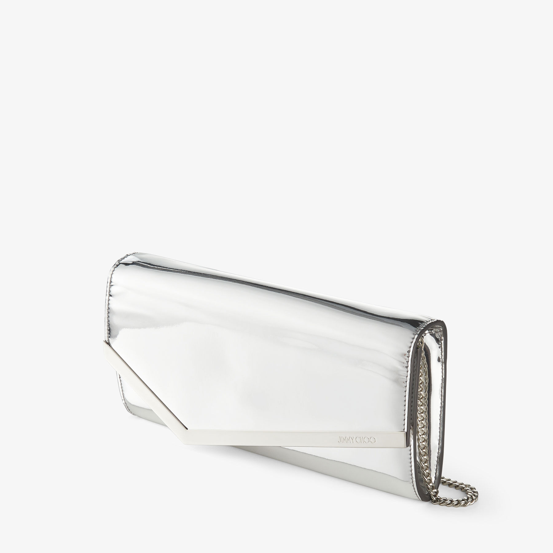 Emmie Silver Mirror Fabric Clutch Bag