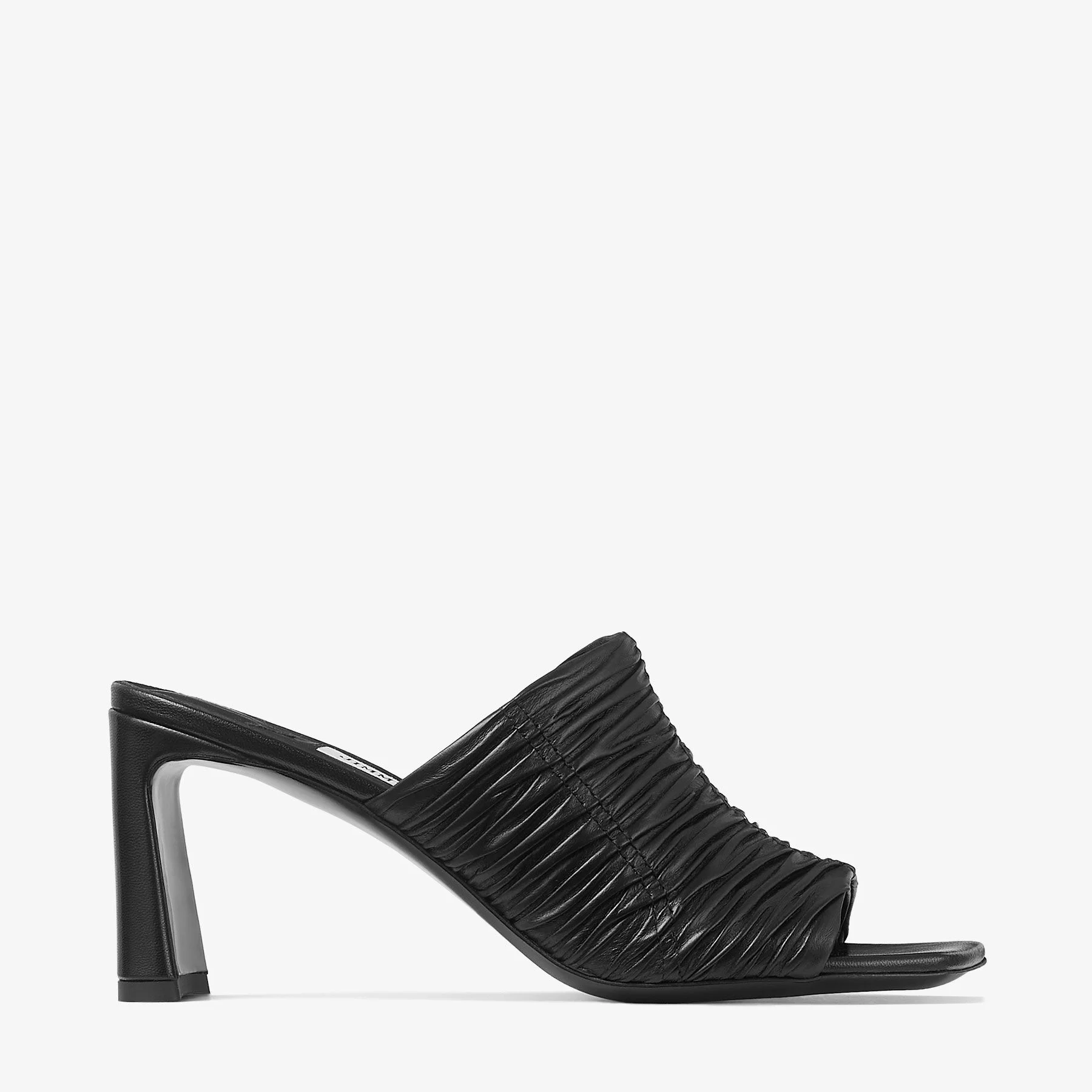 Lua Mule 75 Black Leather Mules