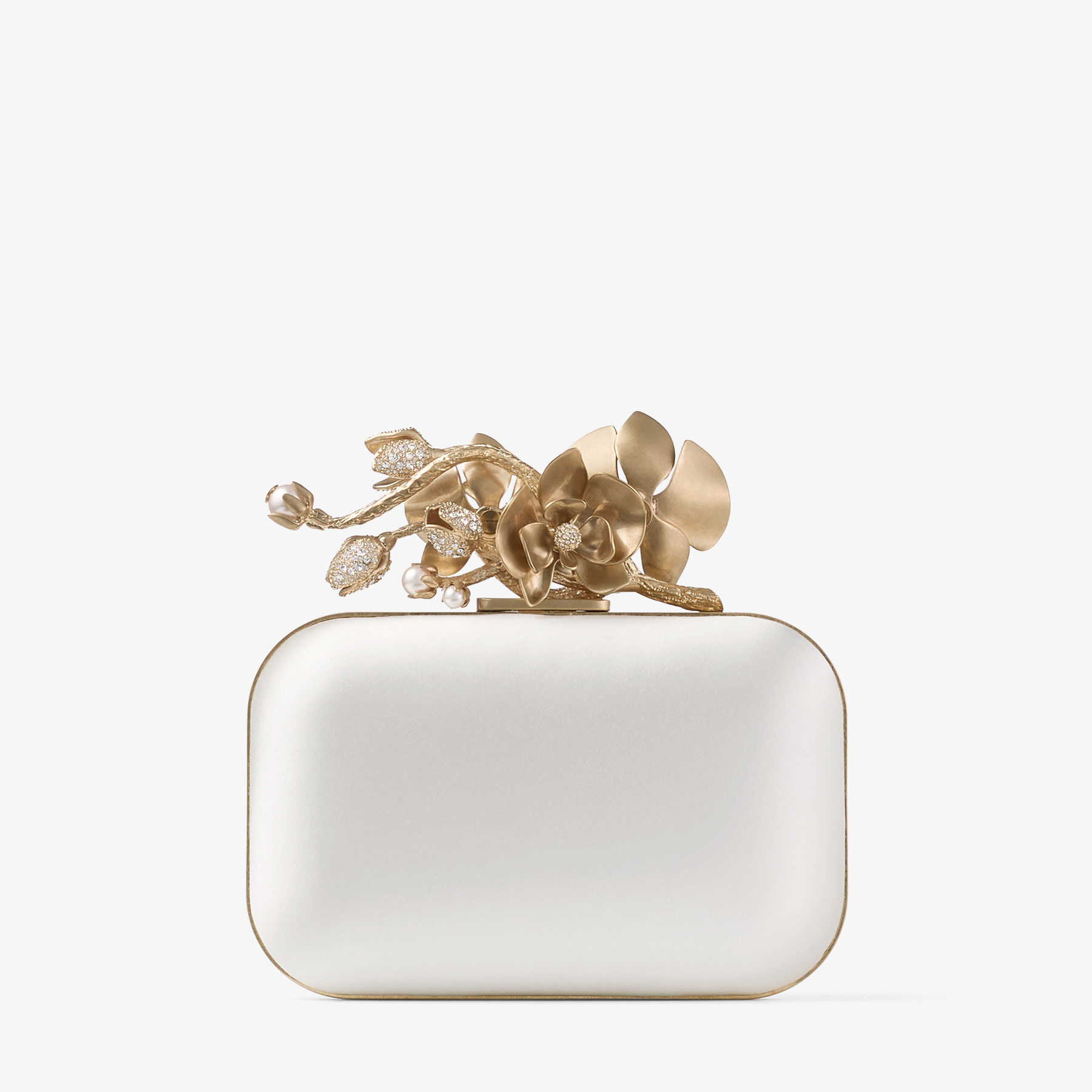 Cloud Ivory Satin Clutch Bag