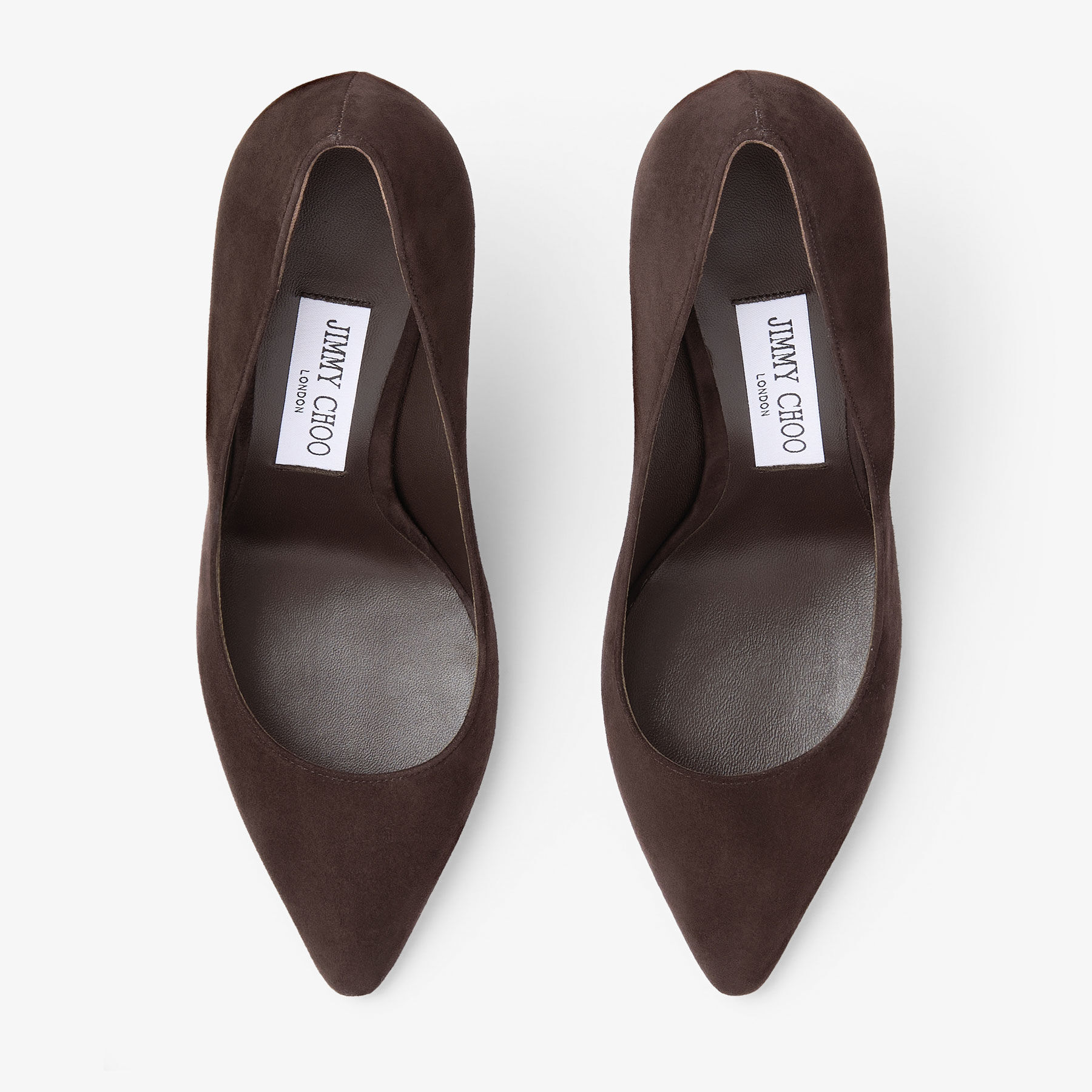 Romy 85 Coffee Tonal Suede Pumps
