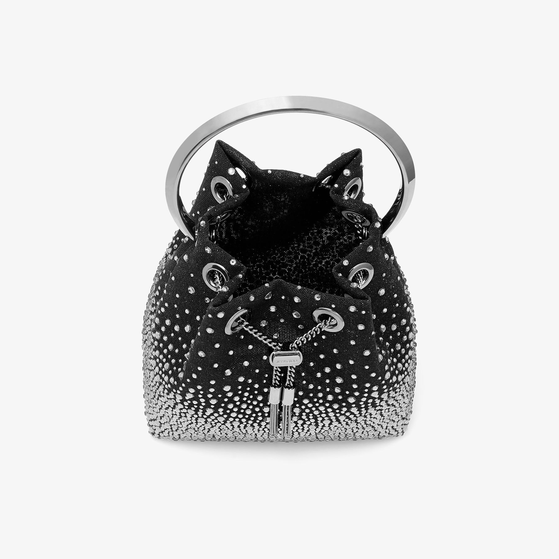 Bon Bon Black Crystal Mesh Bag