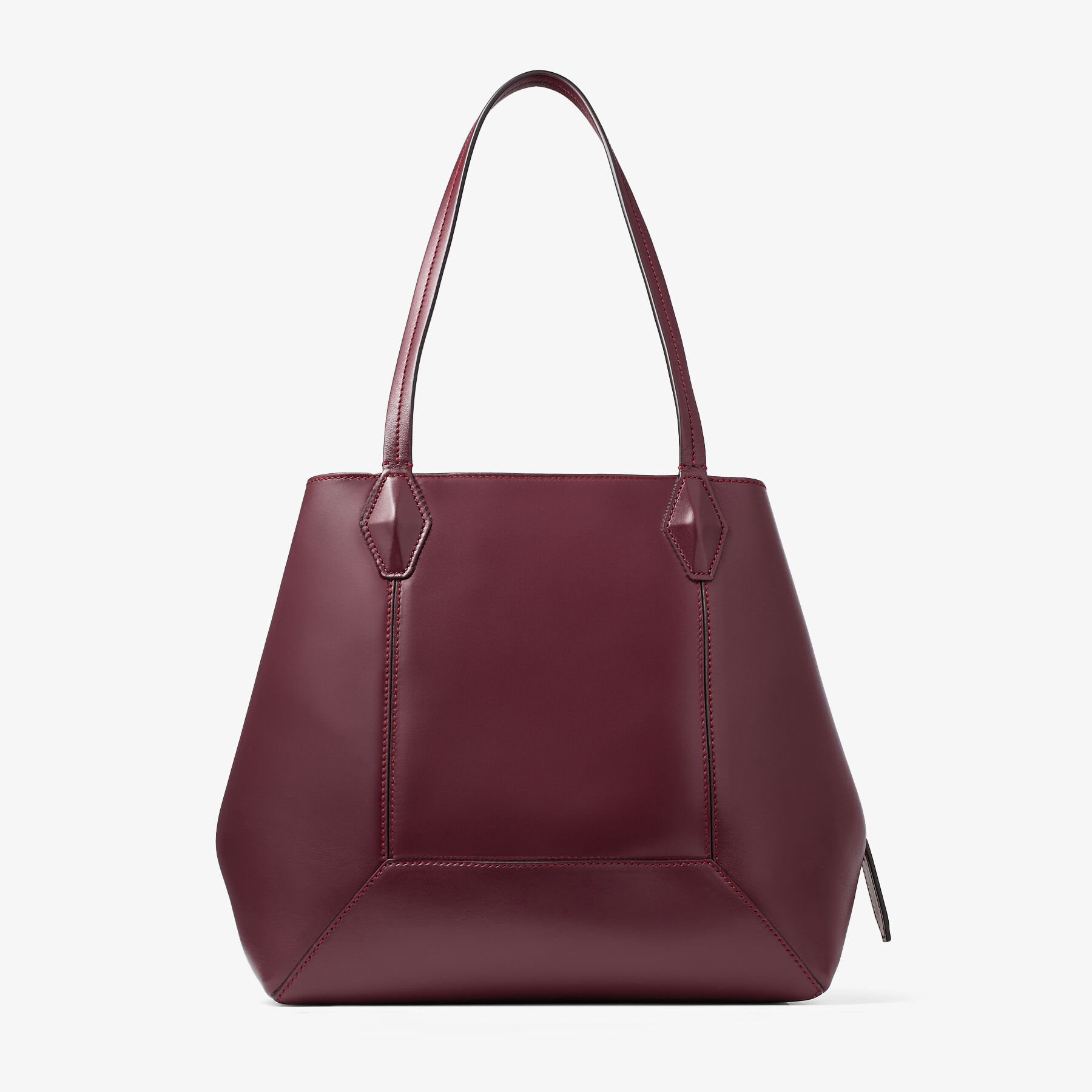 Diamond Tote M Garnet Calf Leather Tote Bag