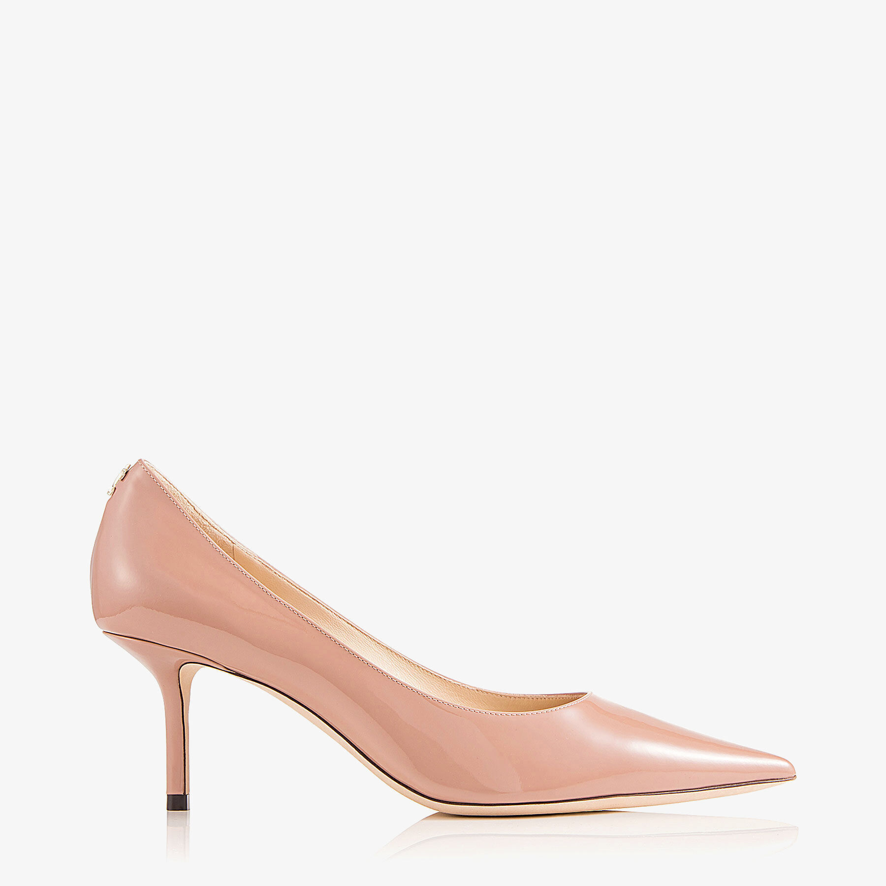 Love 65 Ballet-Pink Patent-Leather Pumps with JC Emblem