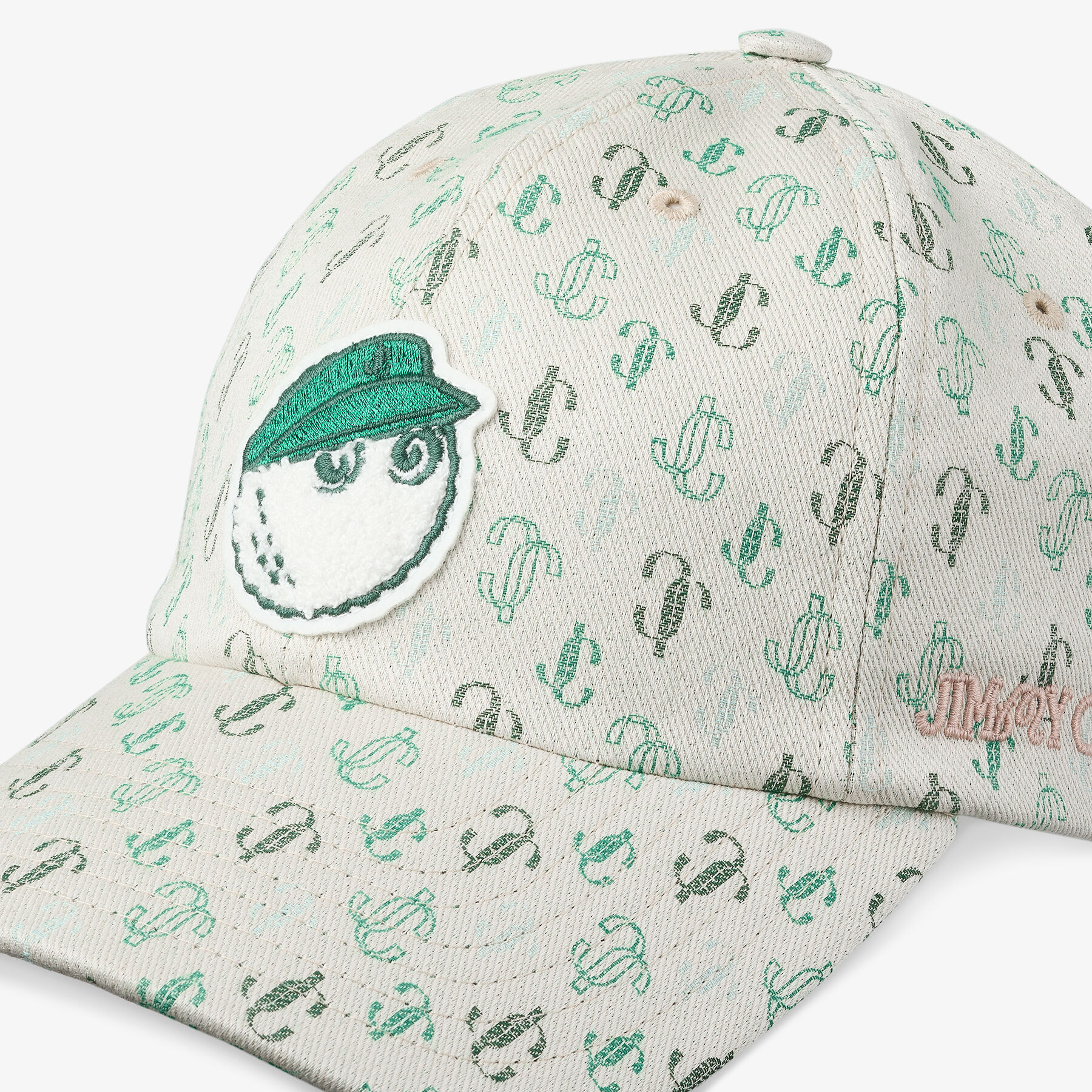 Jimmy Choo / Malbon 2.0 Monogram Cap Monogram Embroidered Cotton Cap