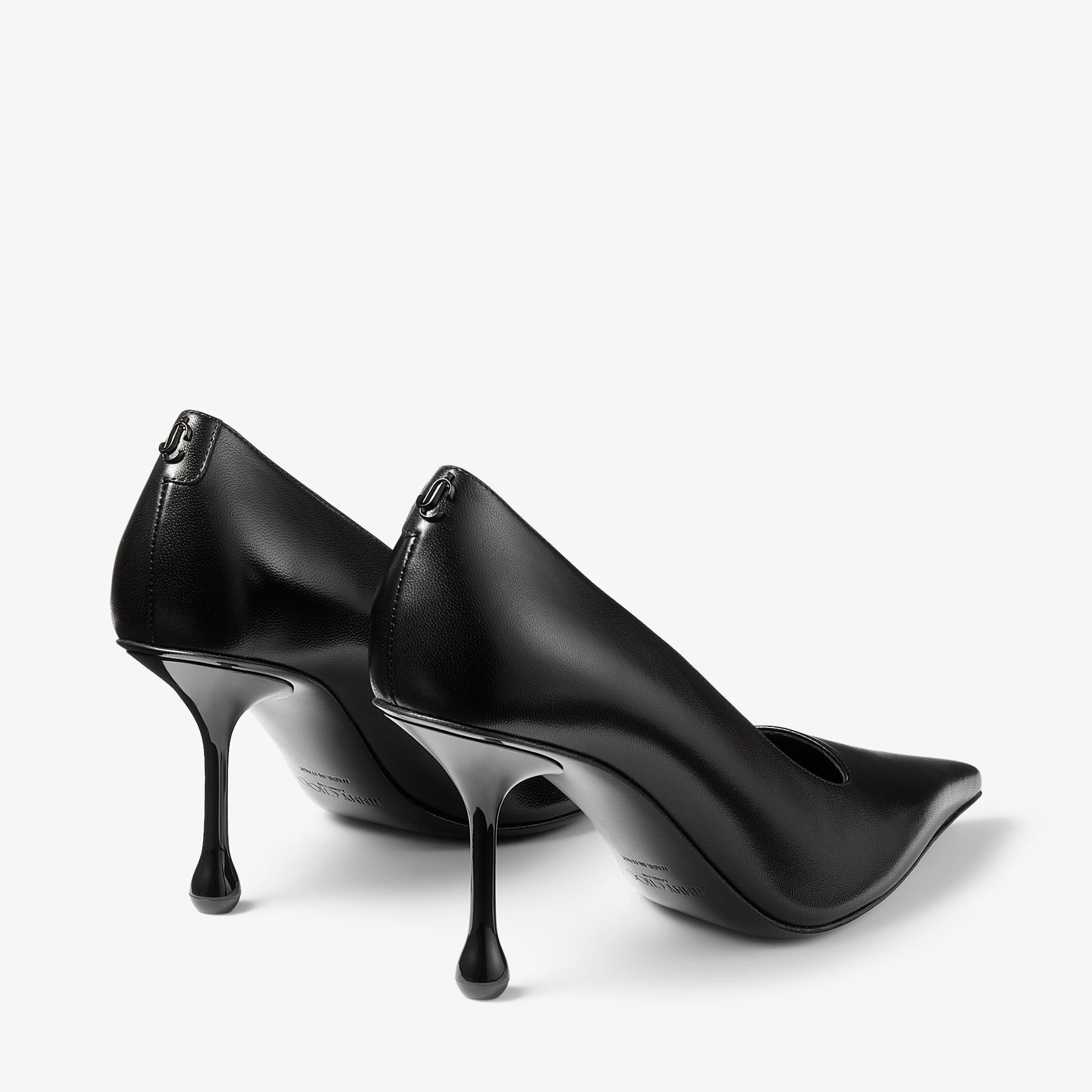 Ixia 80 Black Nappa Leather Pumps