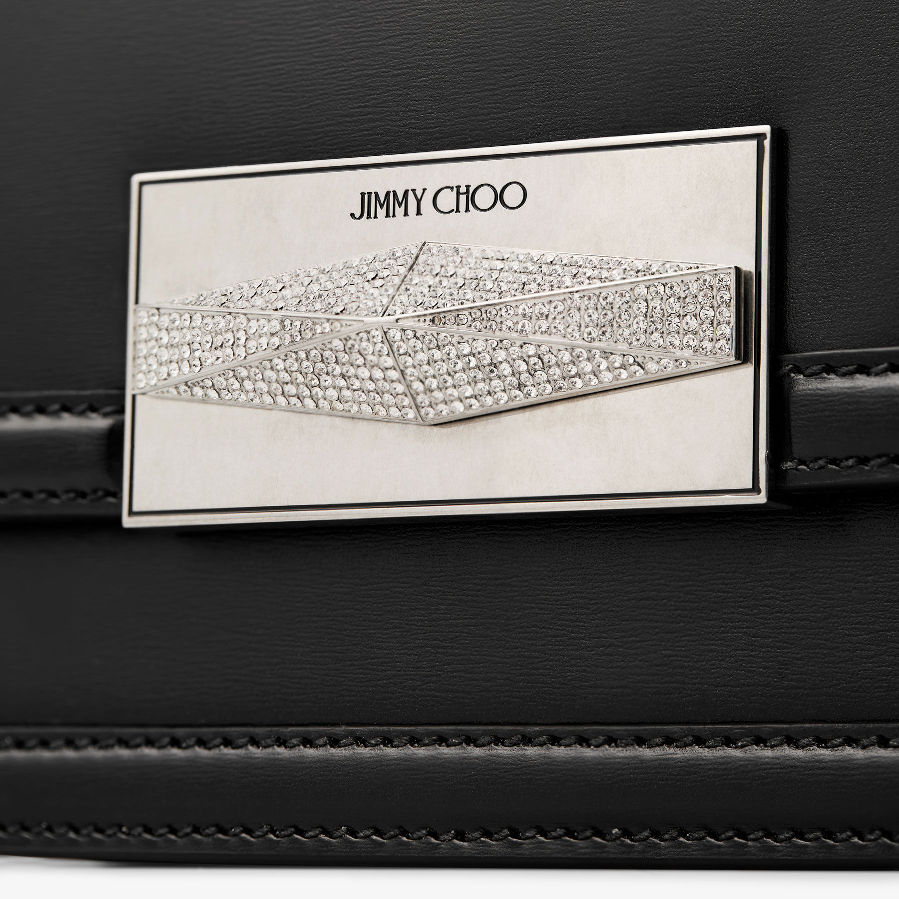 Diamond Crossbody Black Leather Crossbody Bag