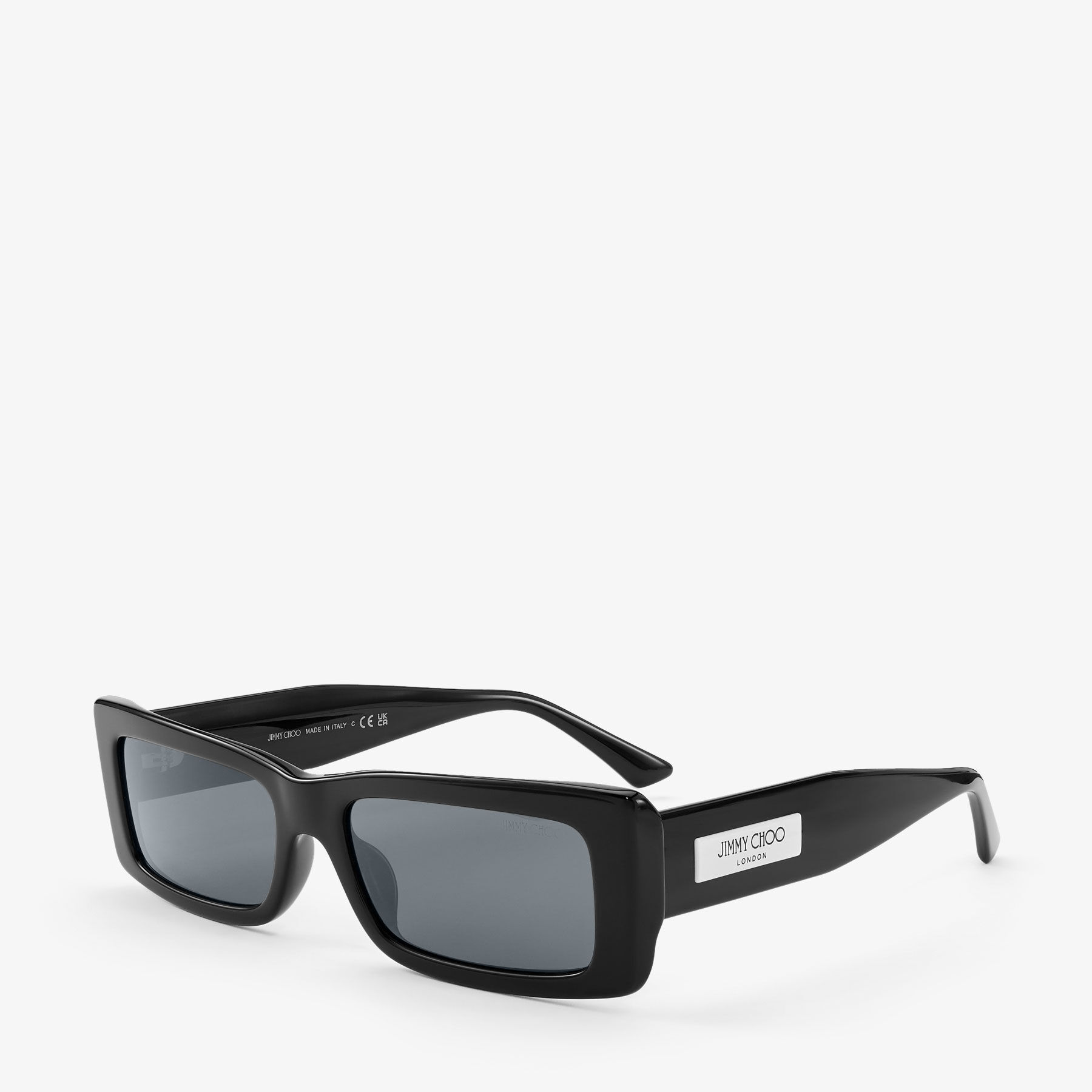 Lennon  Black Rectangular Sunglasses