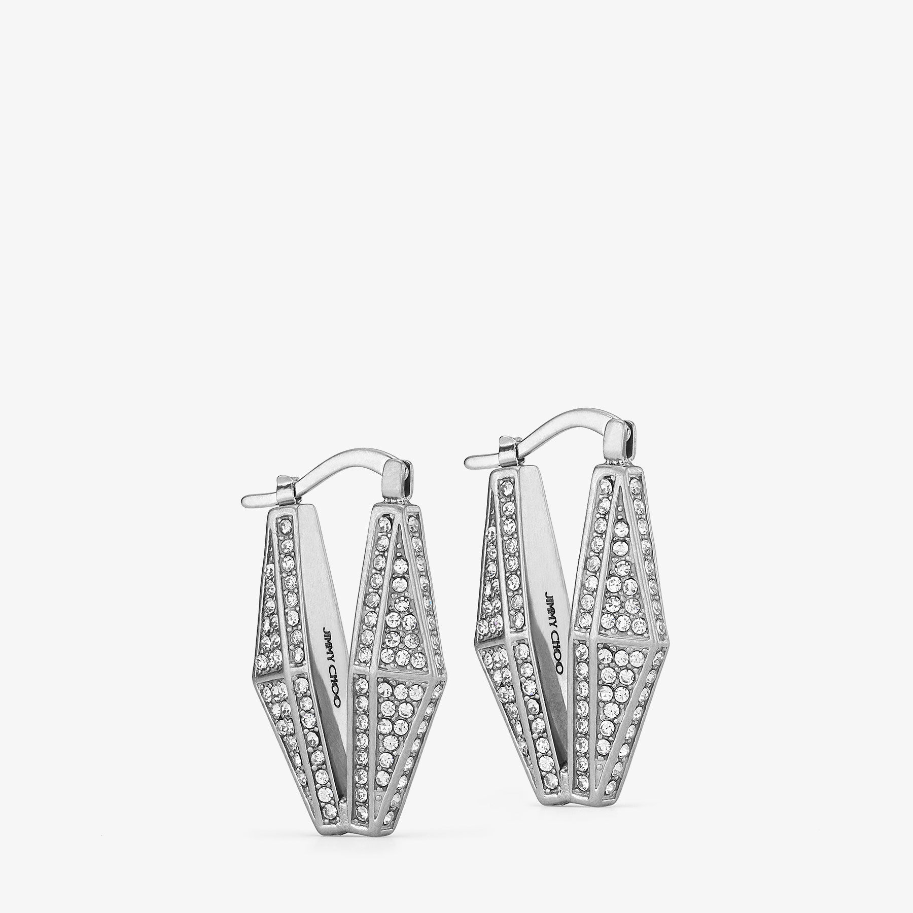 Diamond Chain Earring Silver-Finish Chain Earrings with Pave Crystals