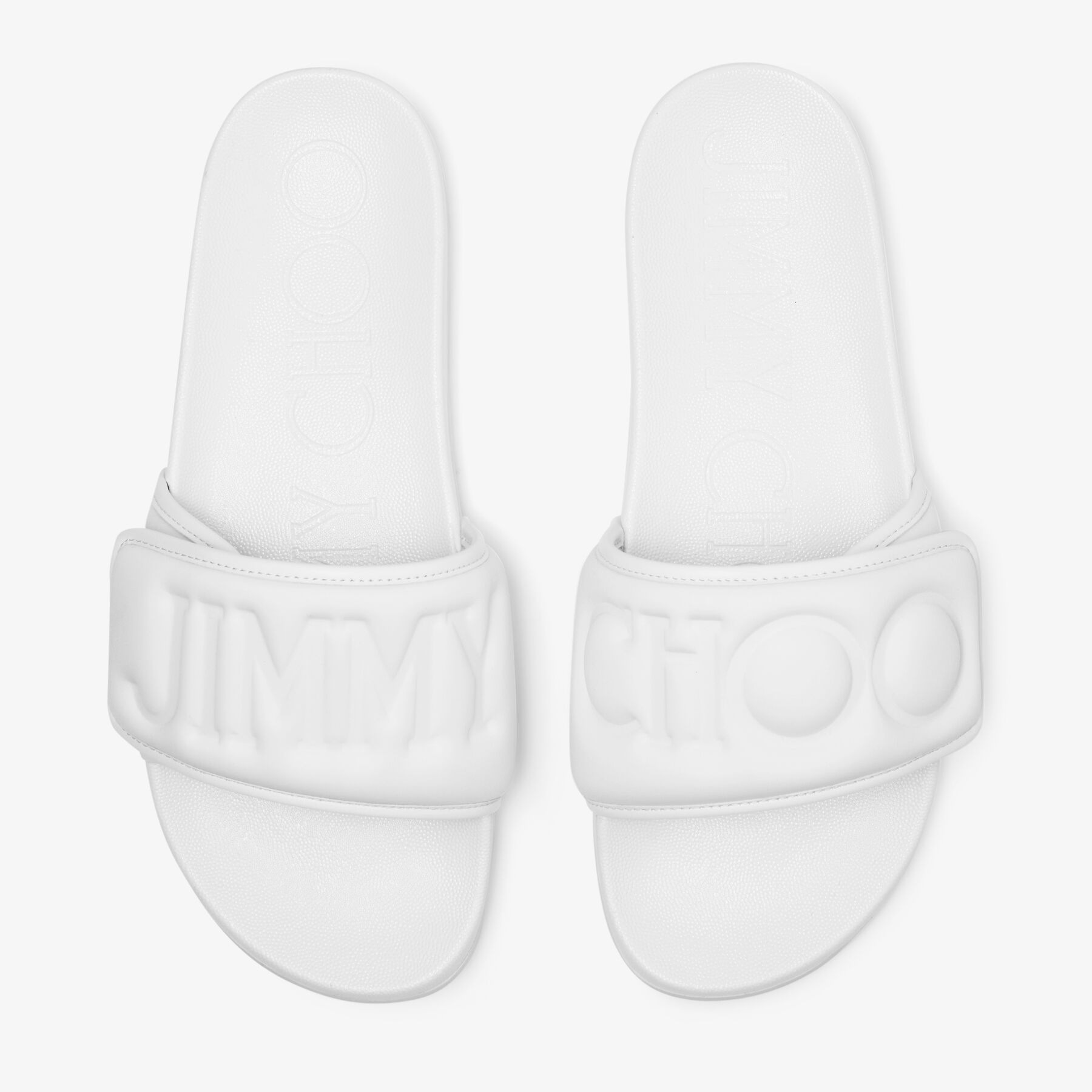 Fitz M White Puffed Logo Lycra Slides