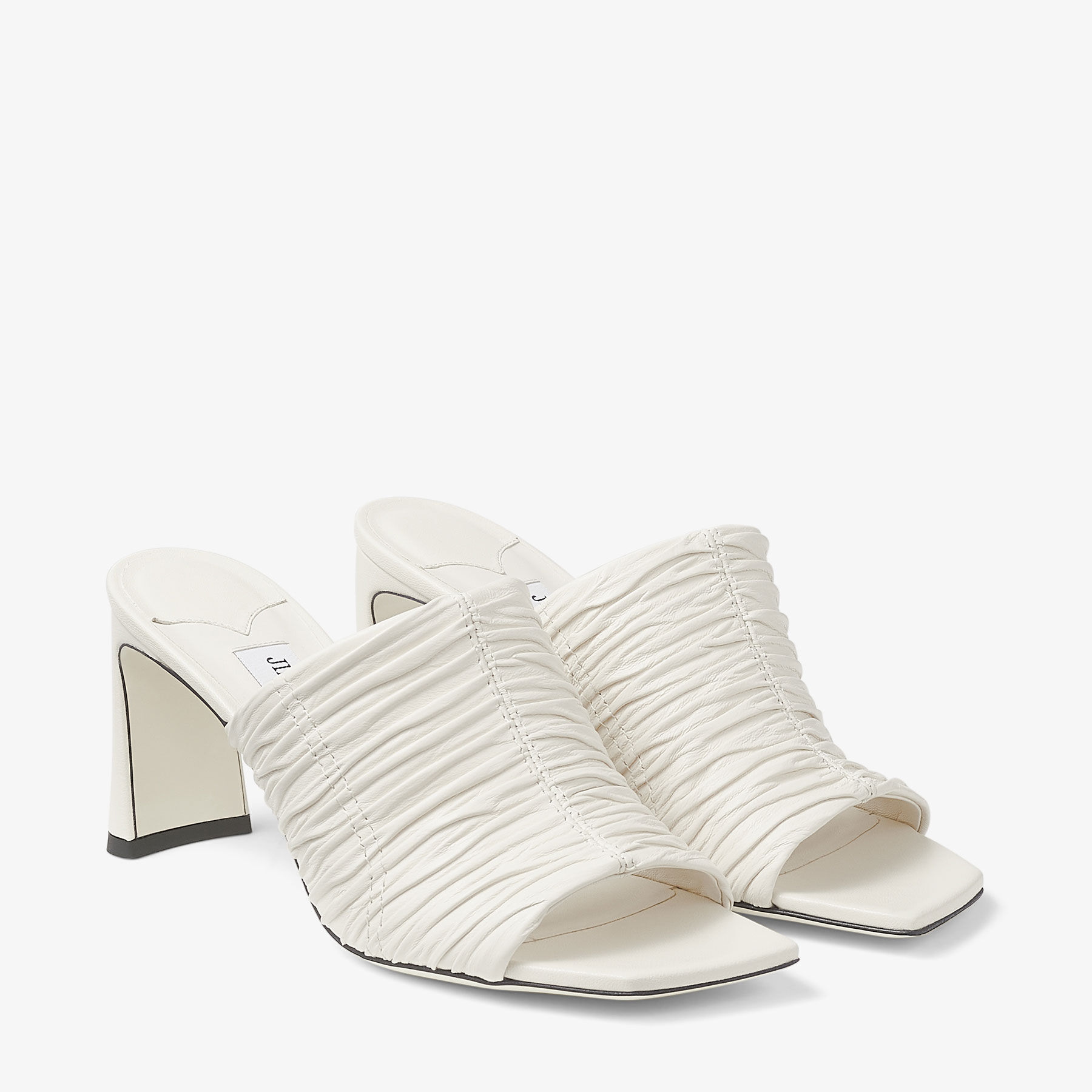 Lua Mule 75 Latte Leather Mules